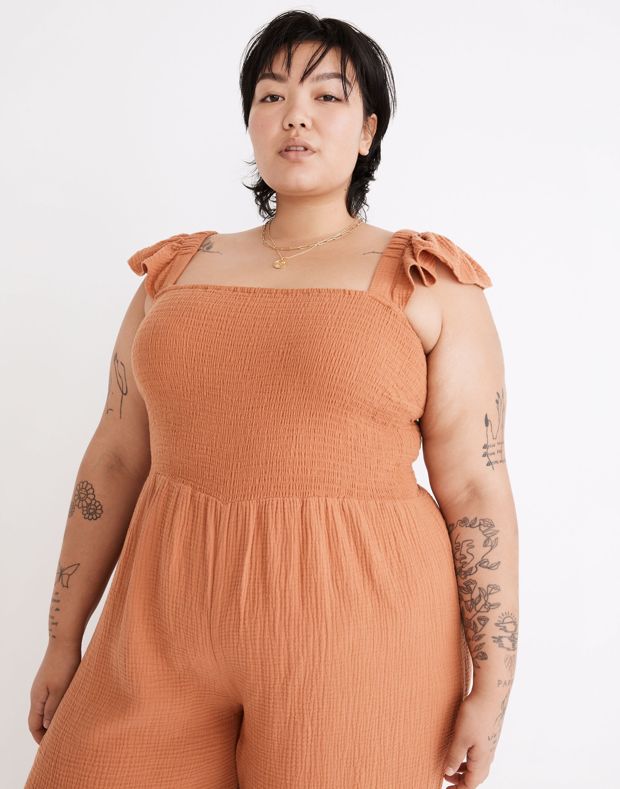 Plus Lightspun Lucie Flutter-Sleeve Jumpsuit