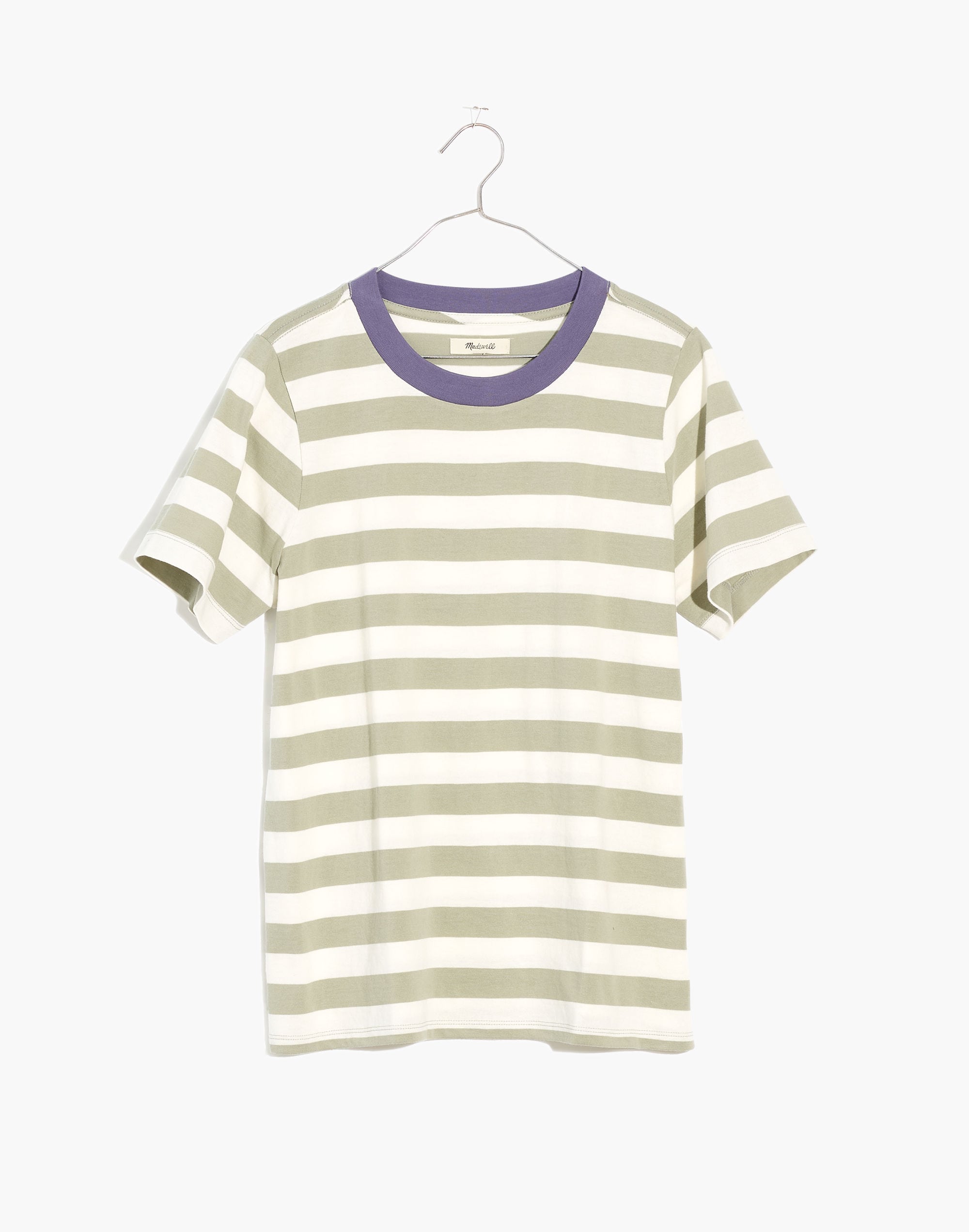 Supima&reg; Cotton Essential Ringer Tee in Johnson Stripe