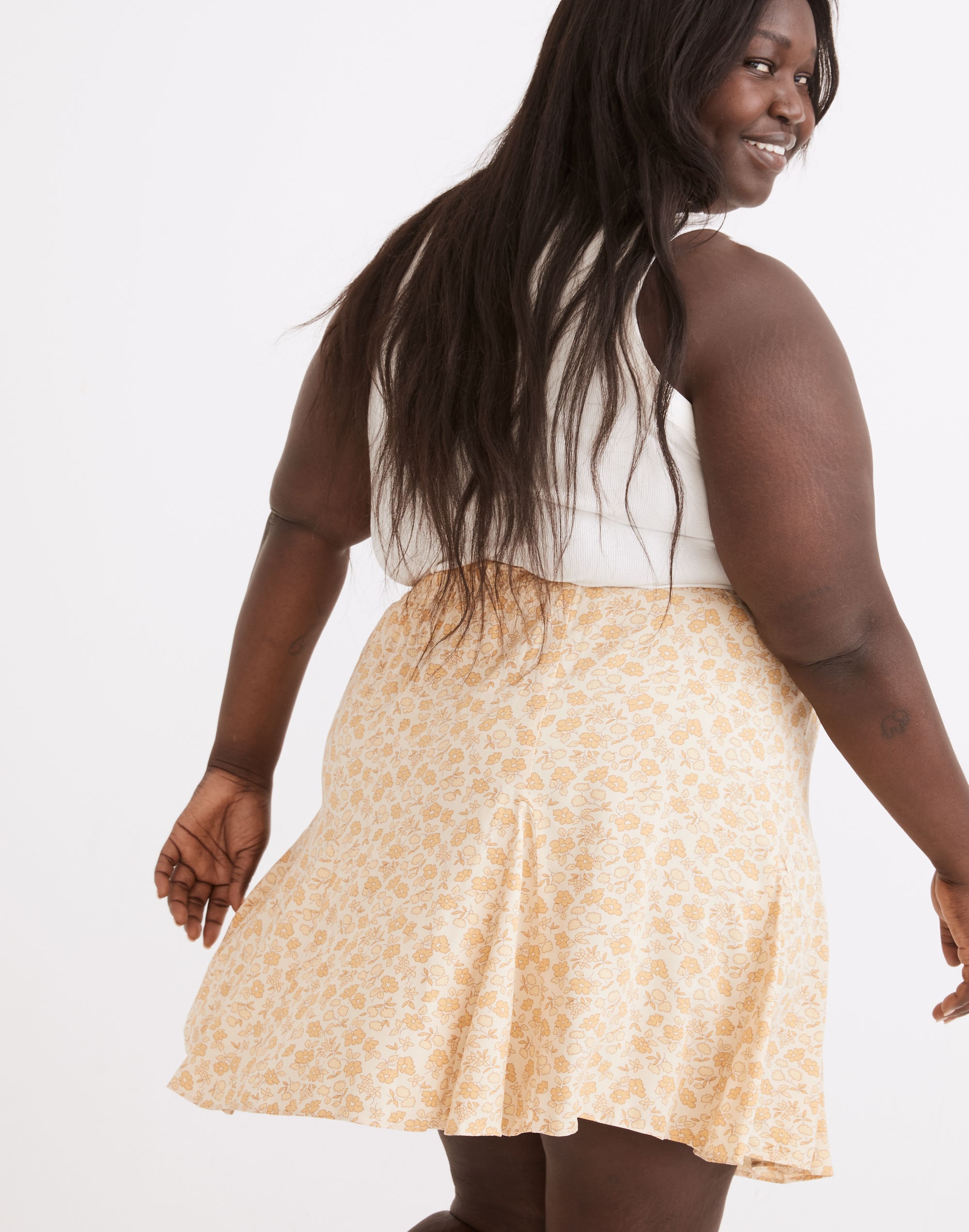 Pull-On Swing Mini Skirt in Piccola Floral