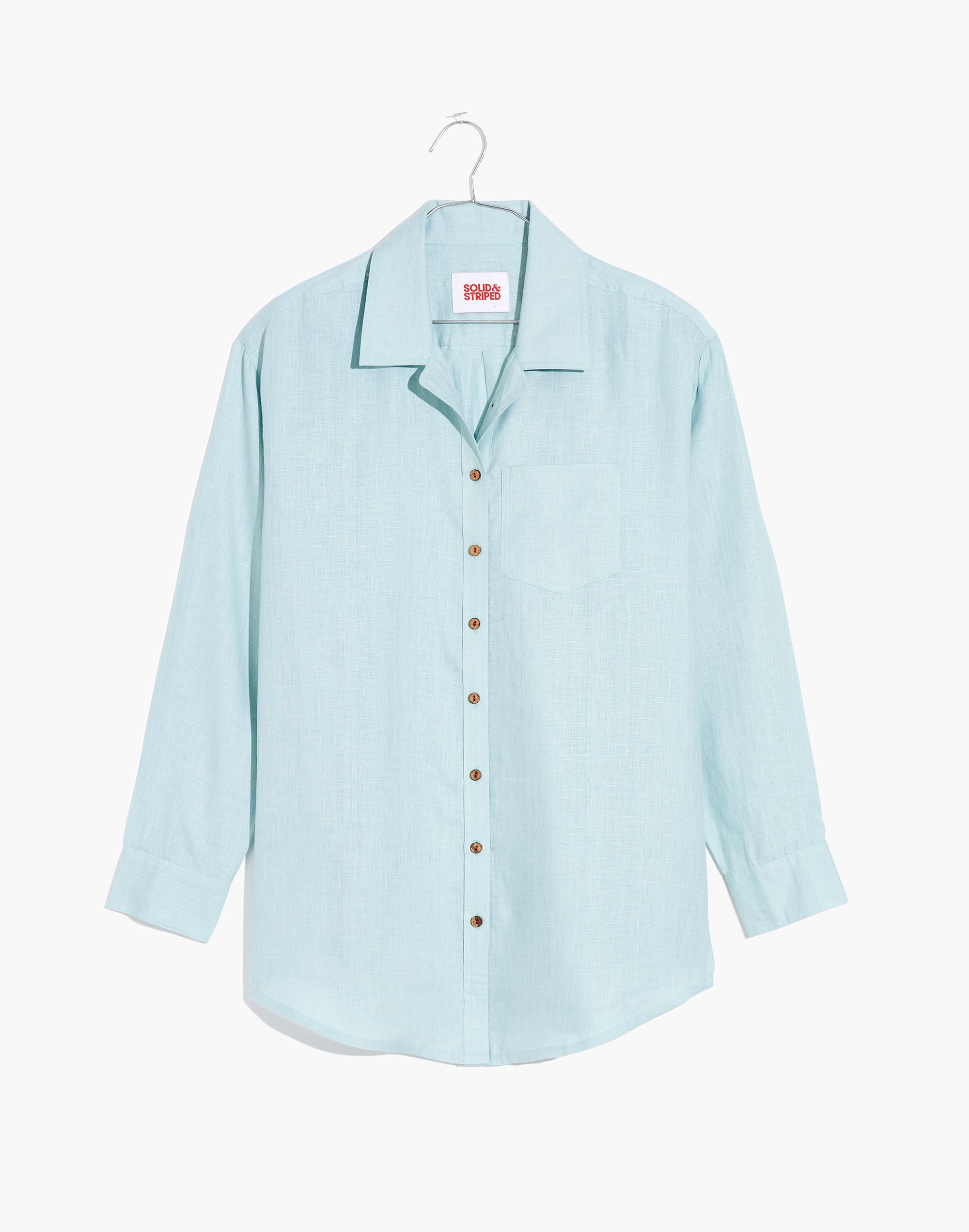 Madewell x Solid &amp; Striped&reg; Linen Cover-Up Oxford Tunic in Cloud Blue