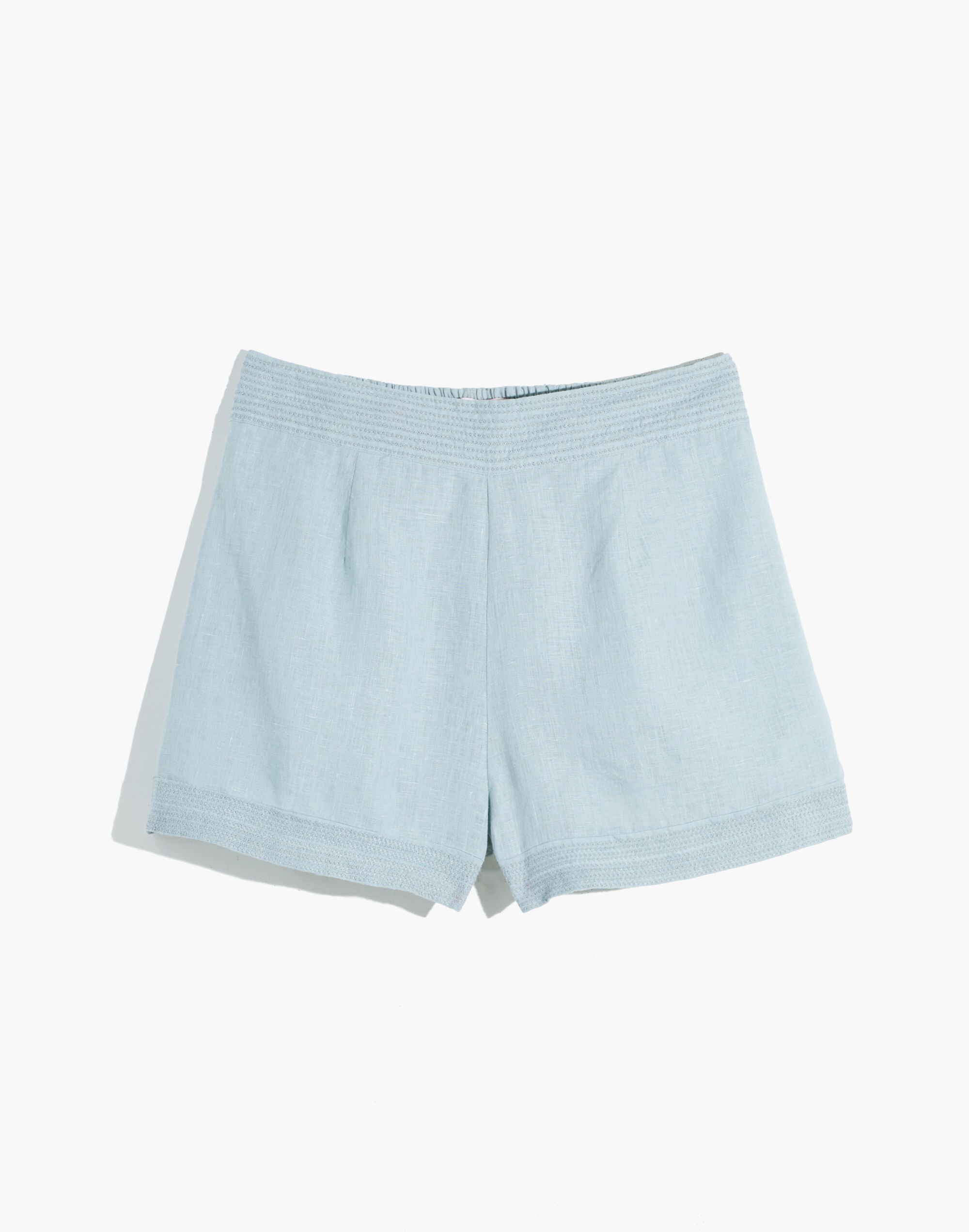 Madewell x Solid &amp; Striped&reg; Linen Lennox Cover-Up Shorts in Cloud Blue