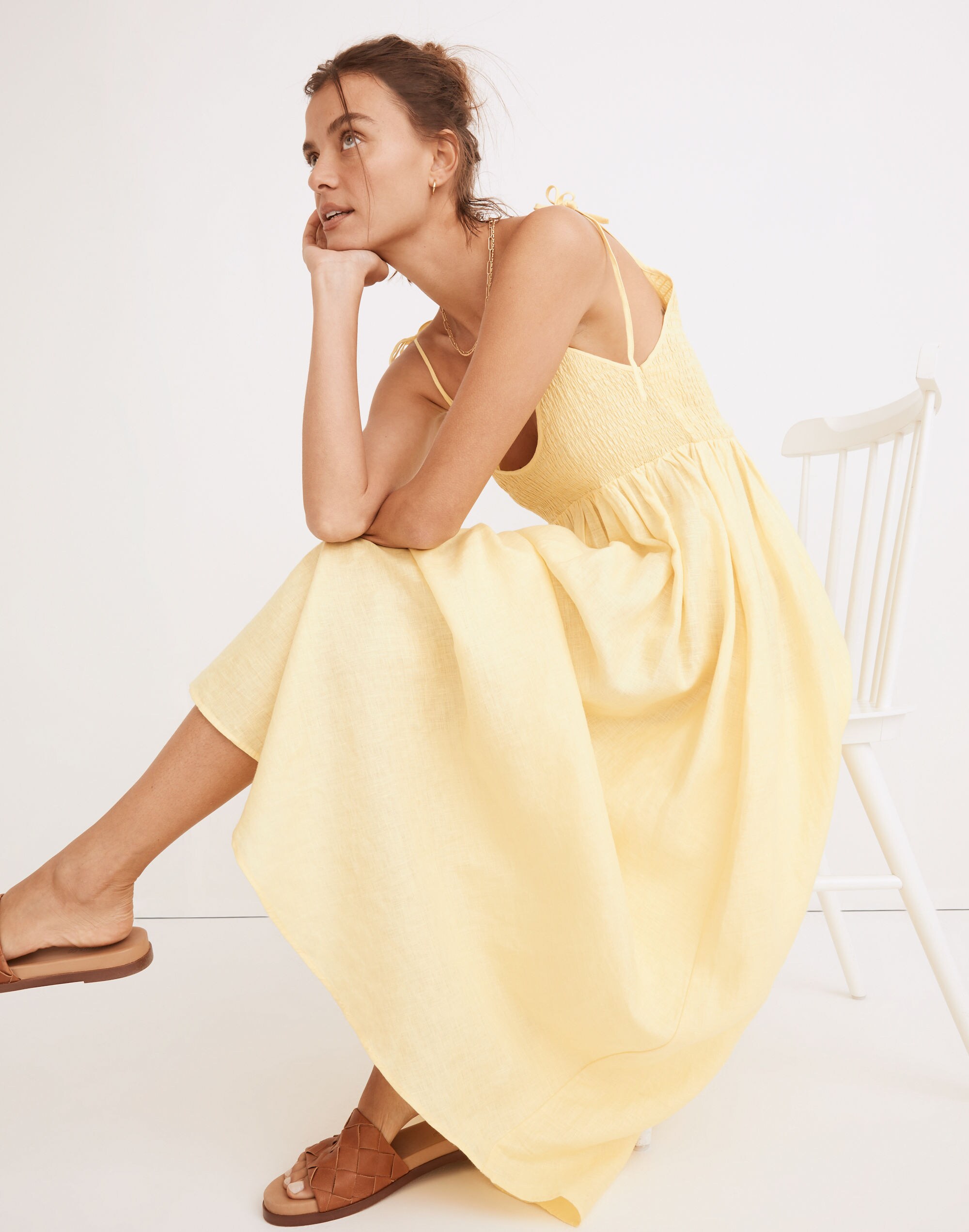 Madewell x Solid &amp; Striped&reg; Linen Riley Cover-Up Maxi Dress in Lemonade