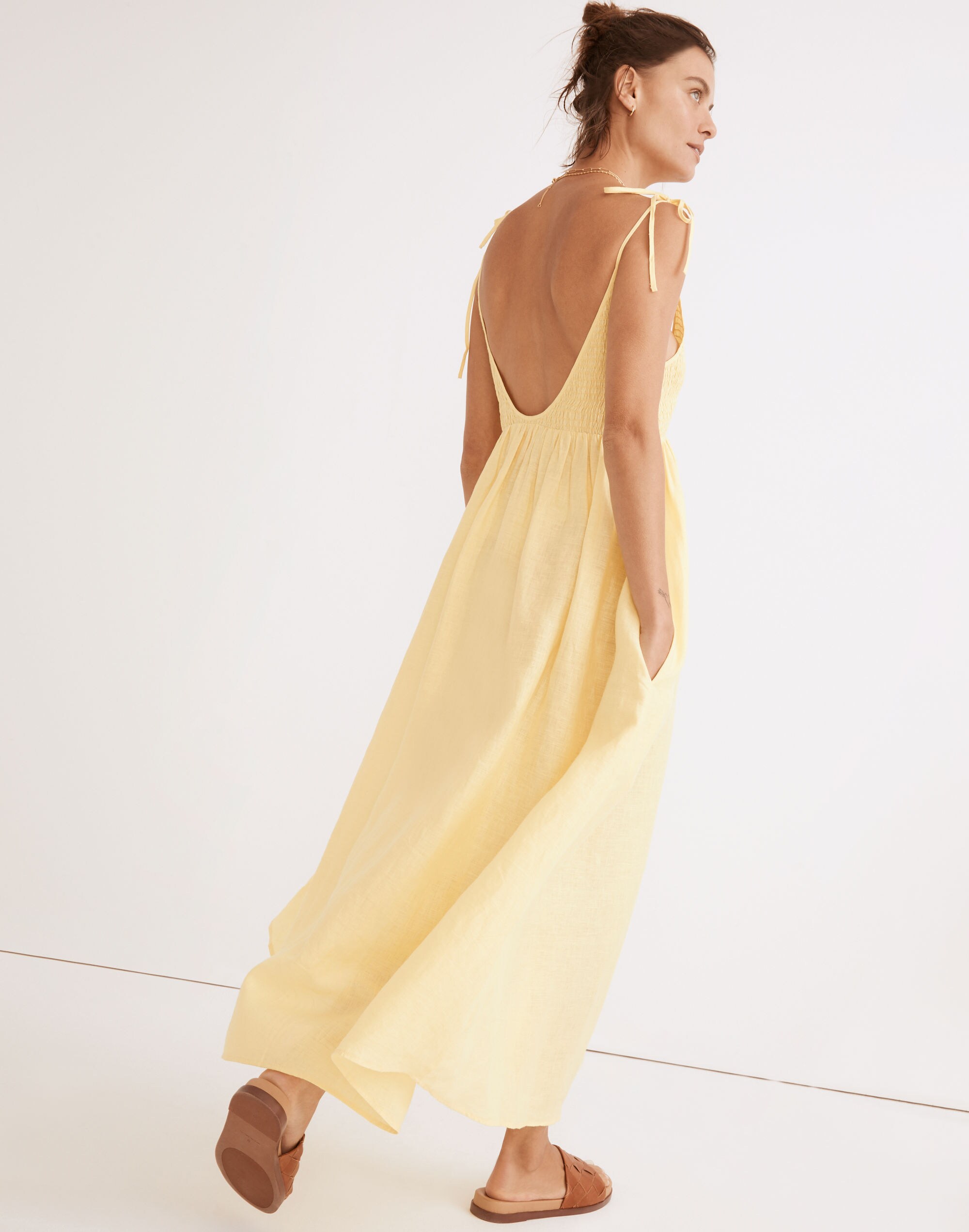 Madewell x Solid &amp; Striped&reg; Linen Riley Cover-Up Maxi Dress in Lemonade