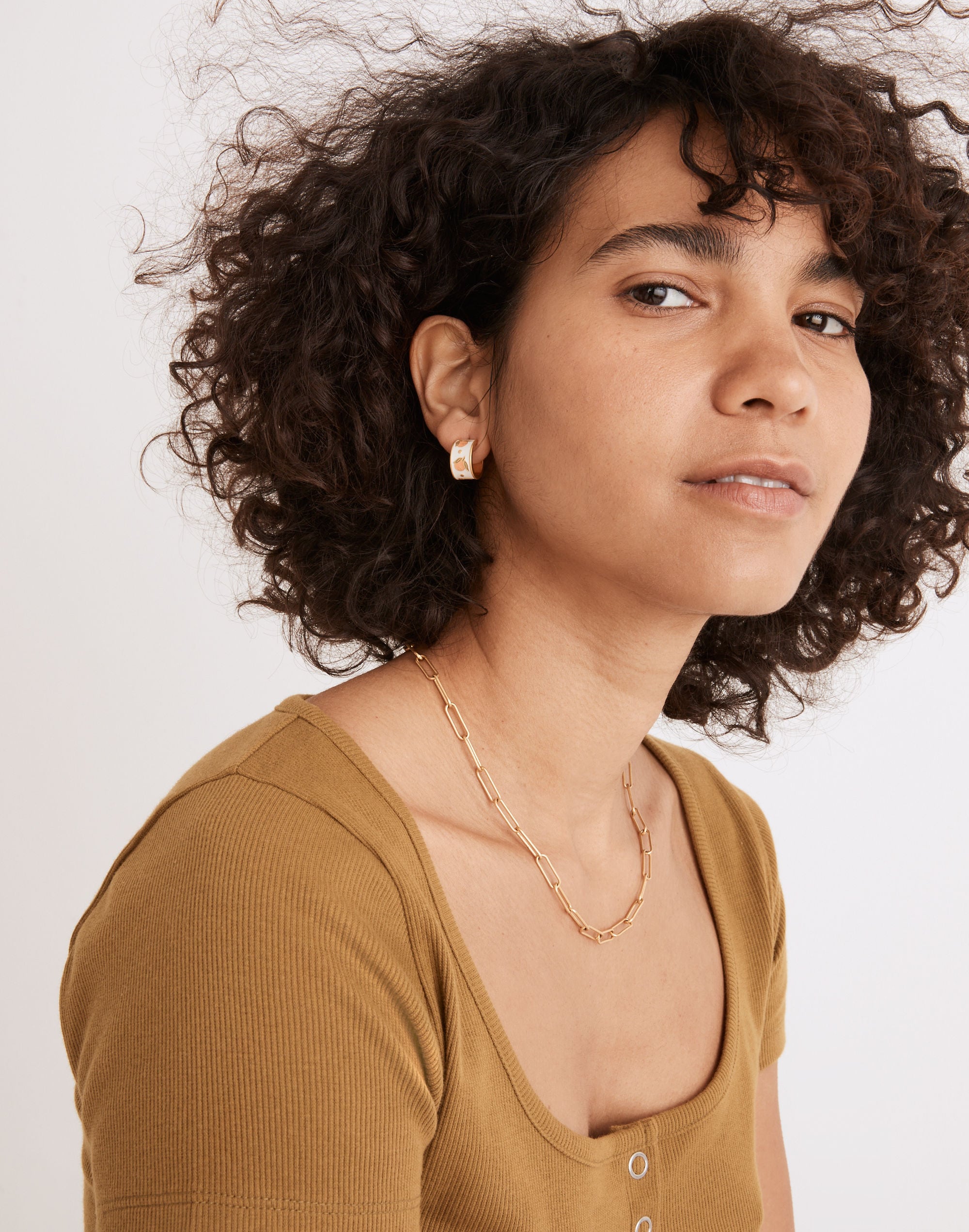 Enamel Clementine Huggie Hoop Earrings