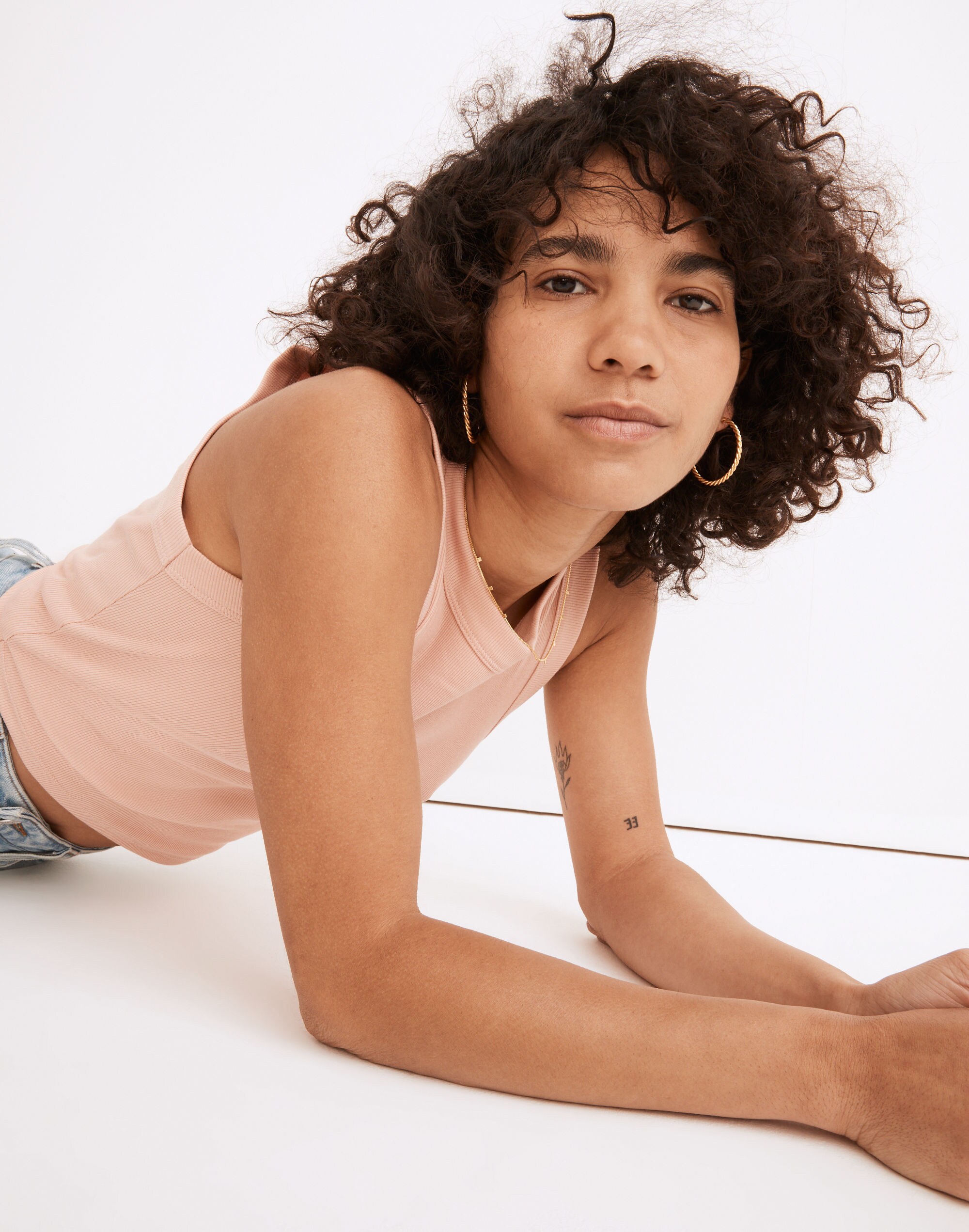 Puffed Rope Medium Hoop Earrings