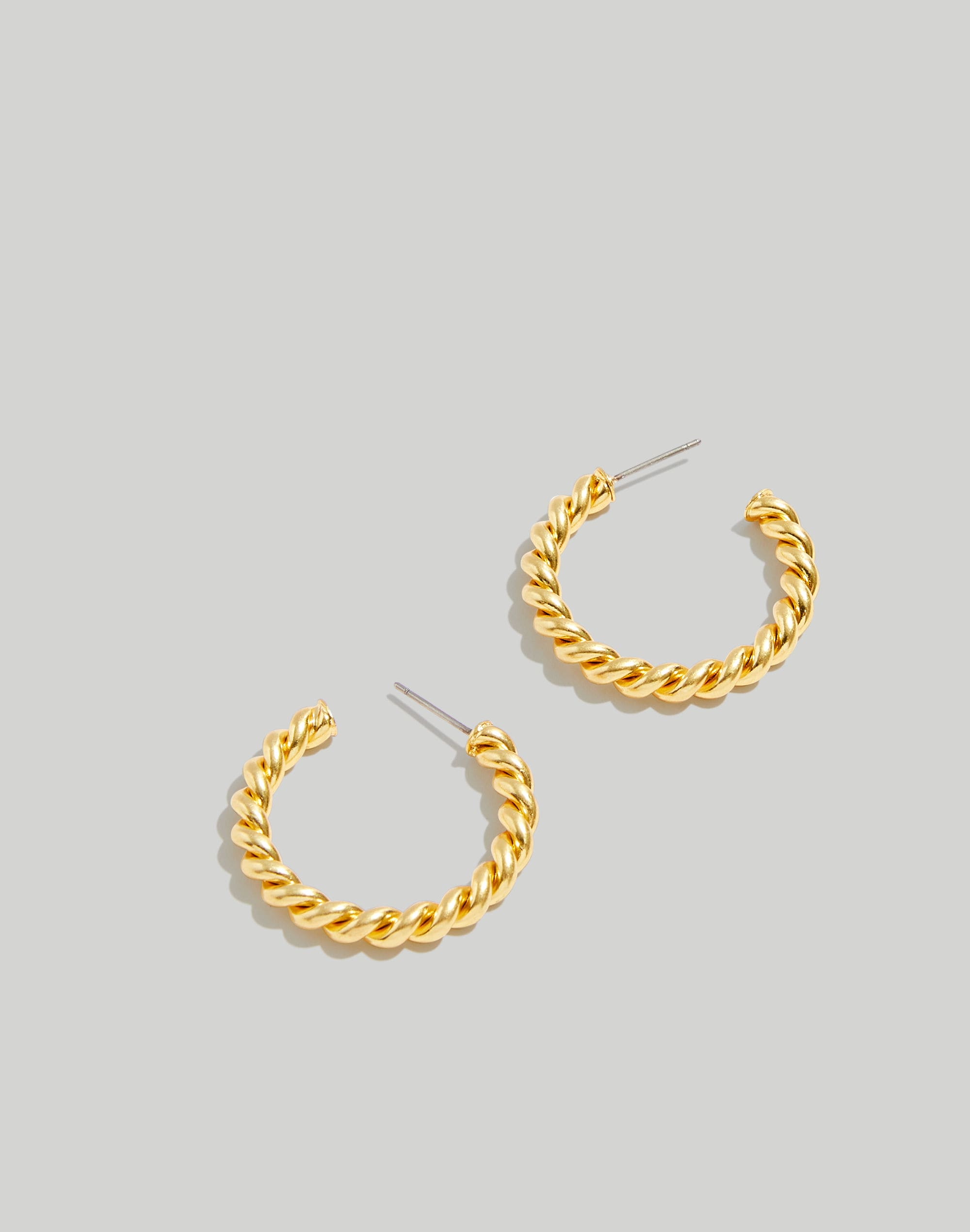 Puffed Rope Medium Hoop Earrings