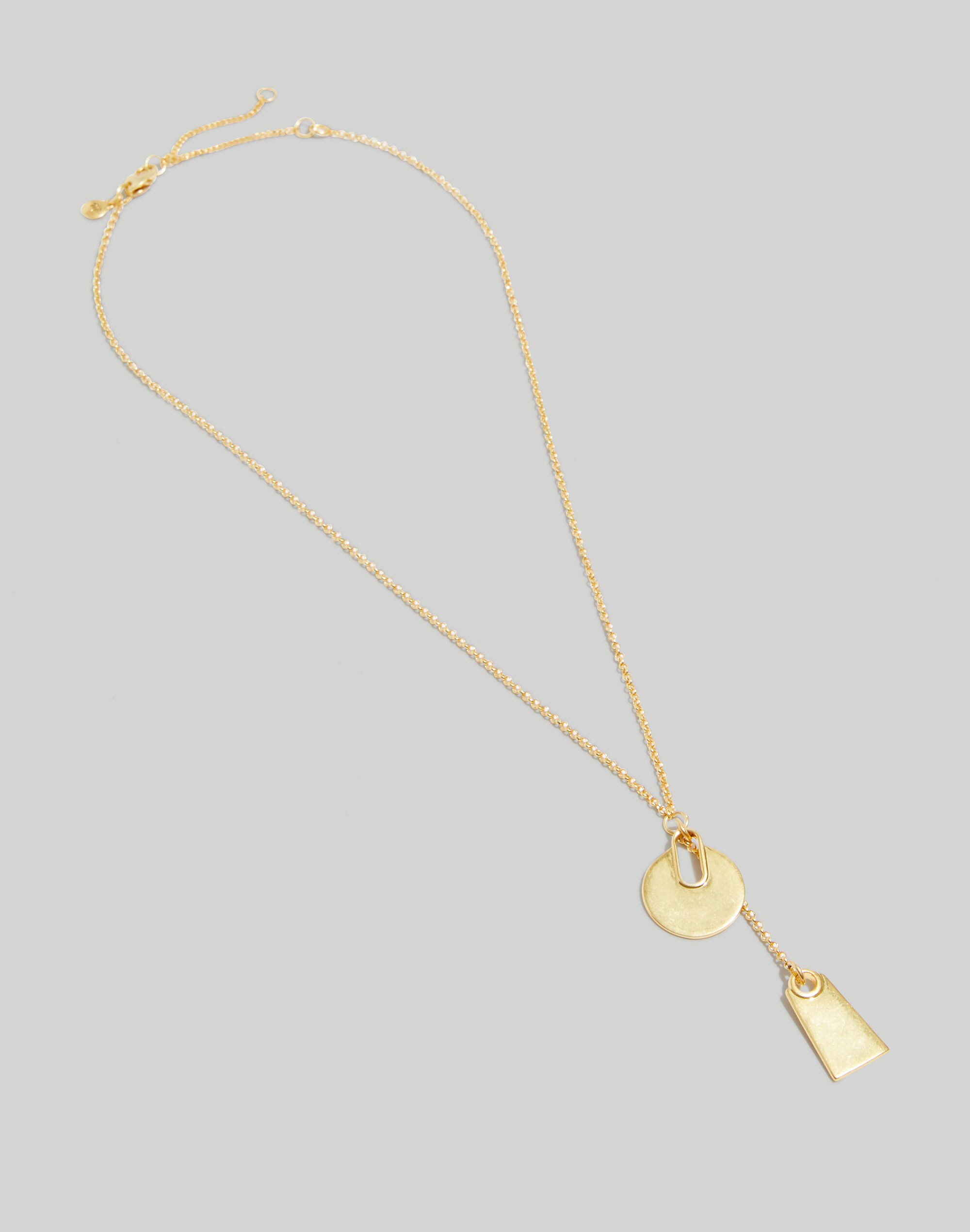 Windchime Double Pendant Lariat Necklace