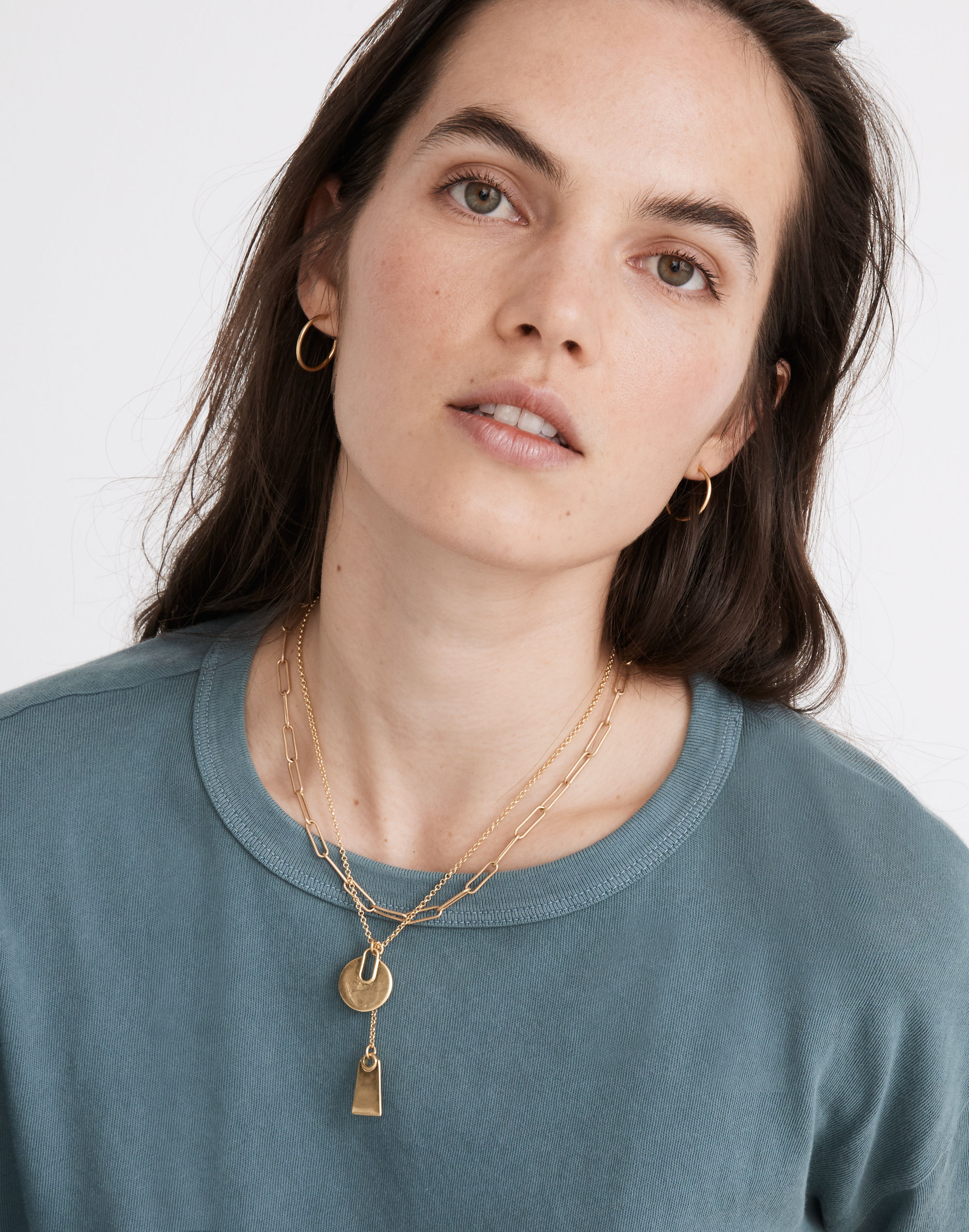 Windchime Double Pendant Lariat Necklace