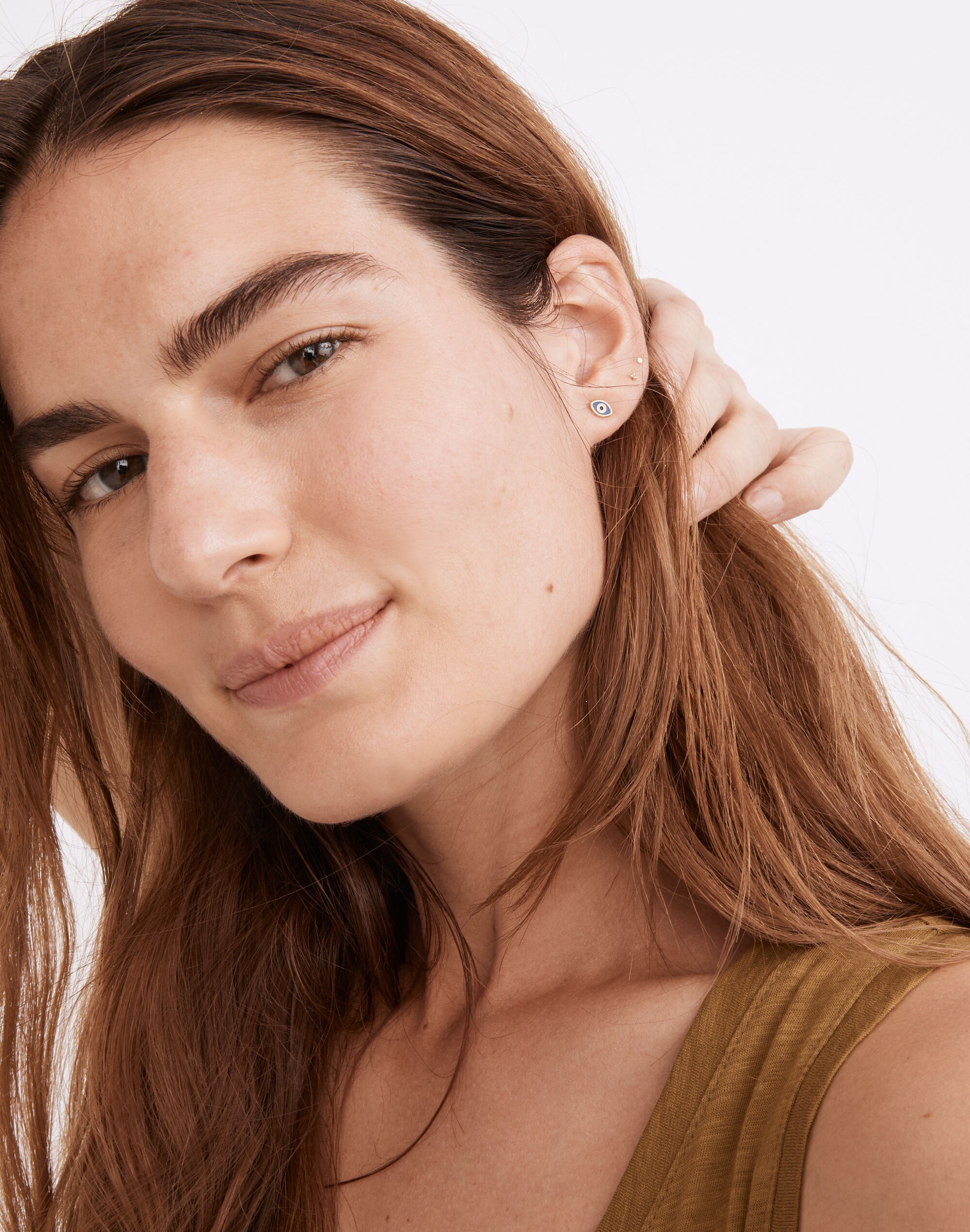 Enamel Evil Eye Stud Earrings