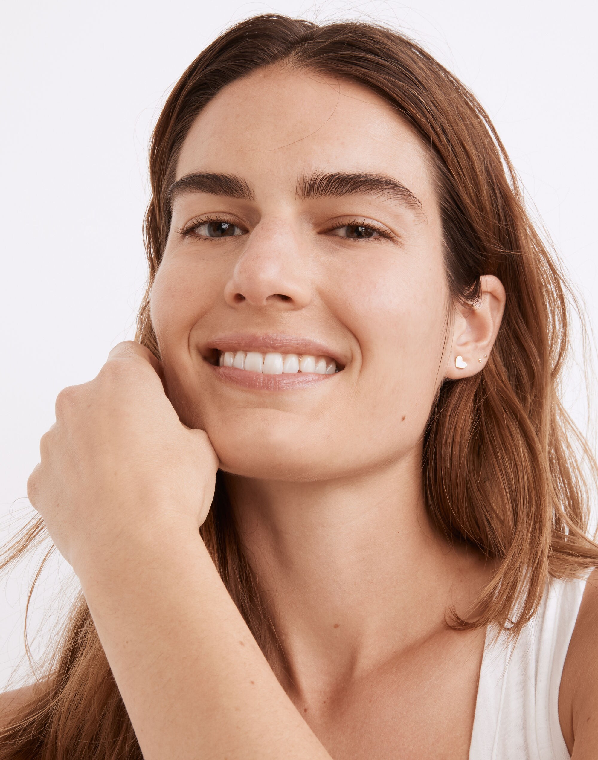 Enamel Heart Stud Earrings