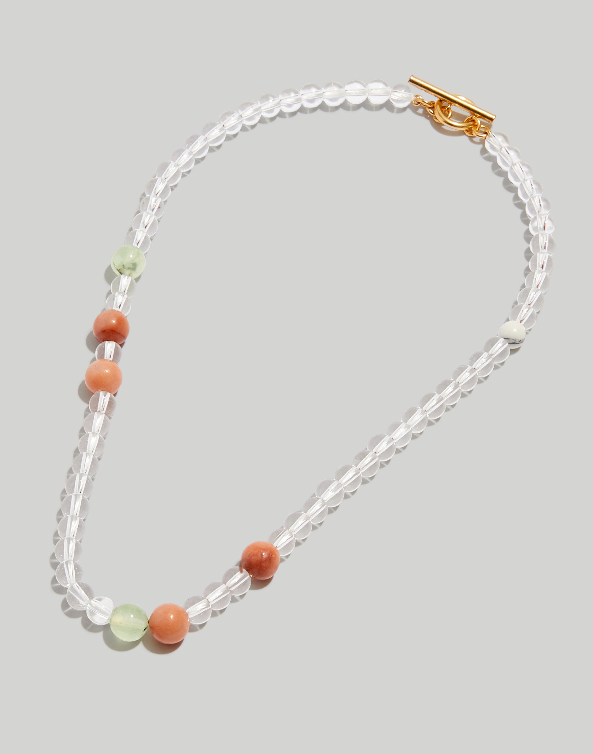 Glass and Stone Beaded Necklace