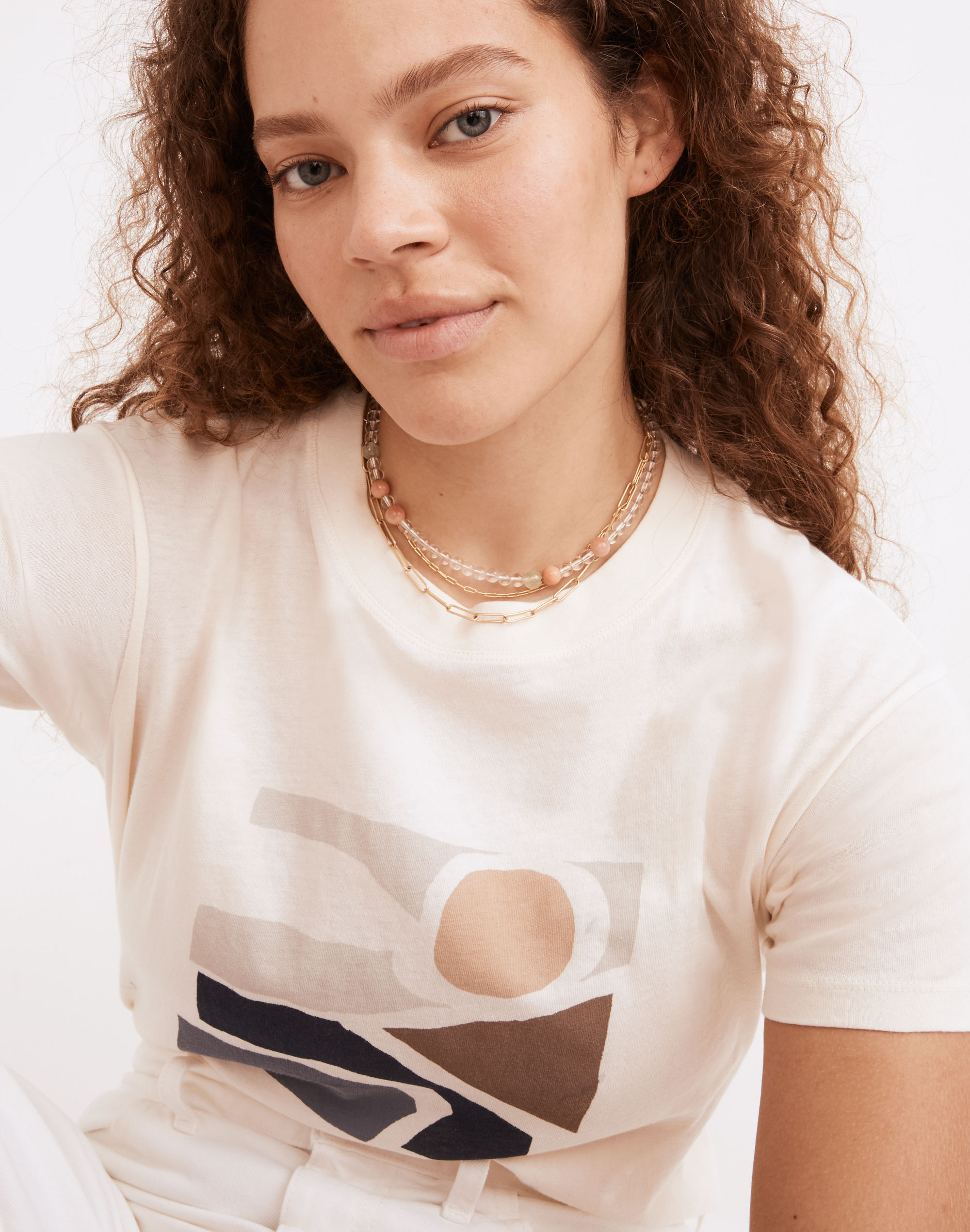 Glass and Stone Beaded Necklace