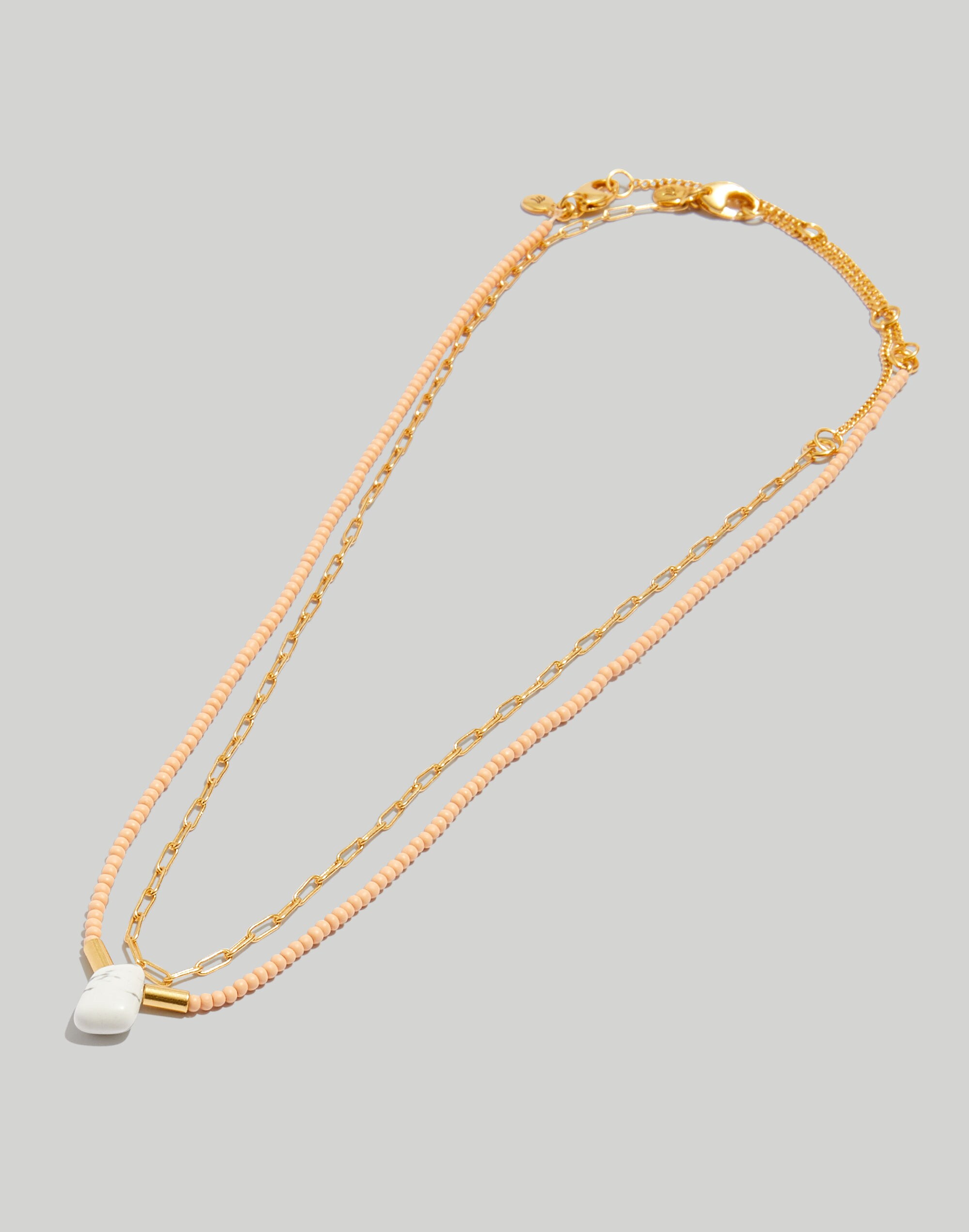 Stone Collection Two-Piece Beaded Howlite Necklace Set