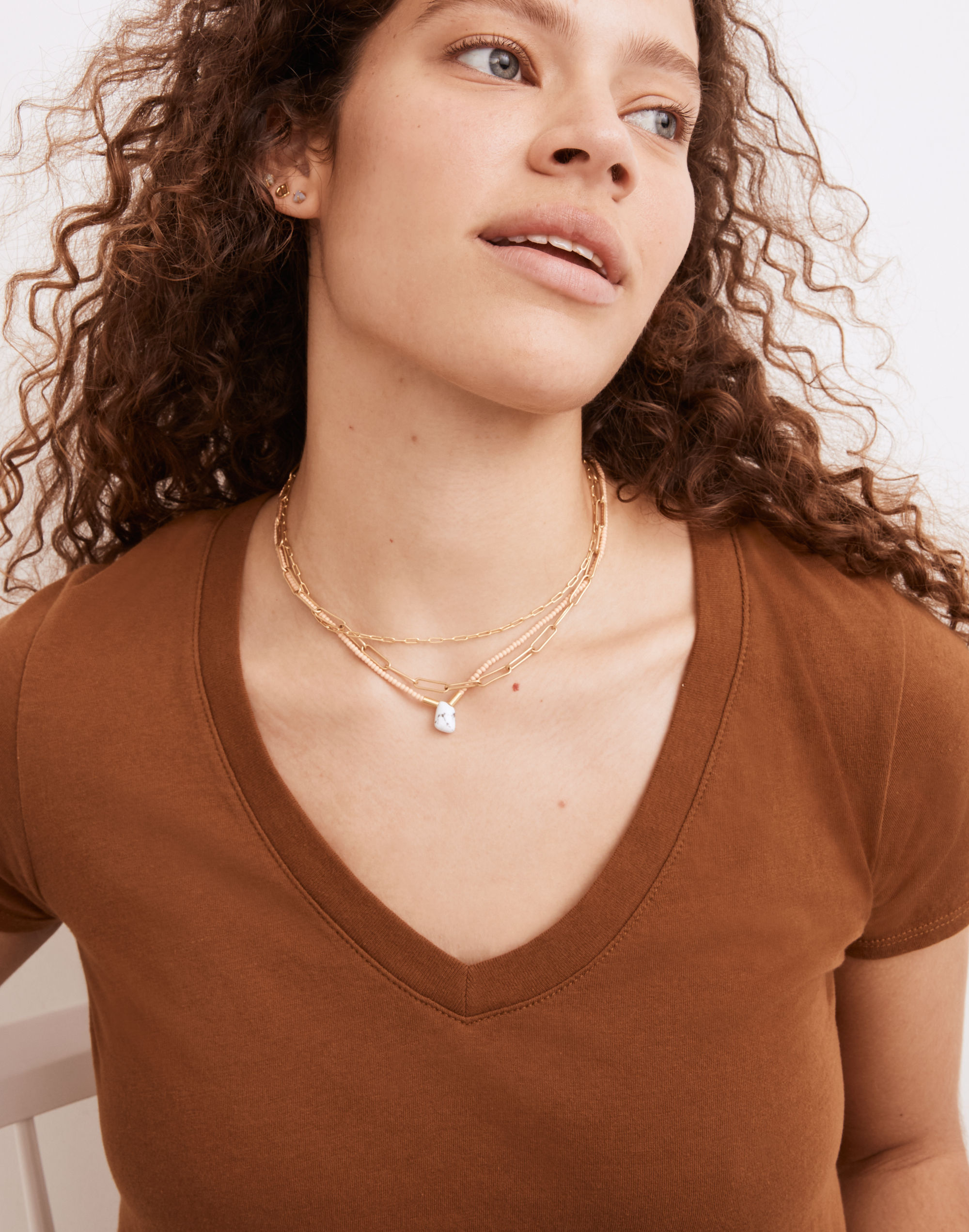 Stone Collection Two-Piece Beaded Howlite Necklace Set