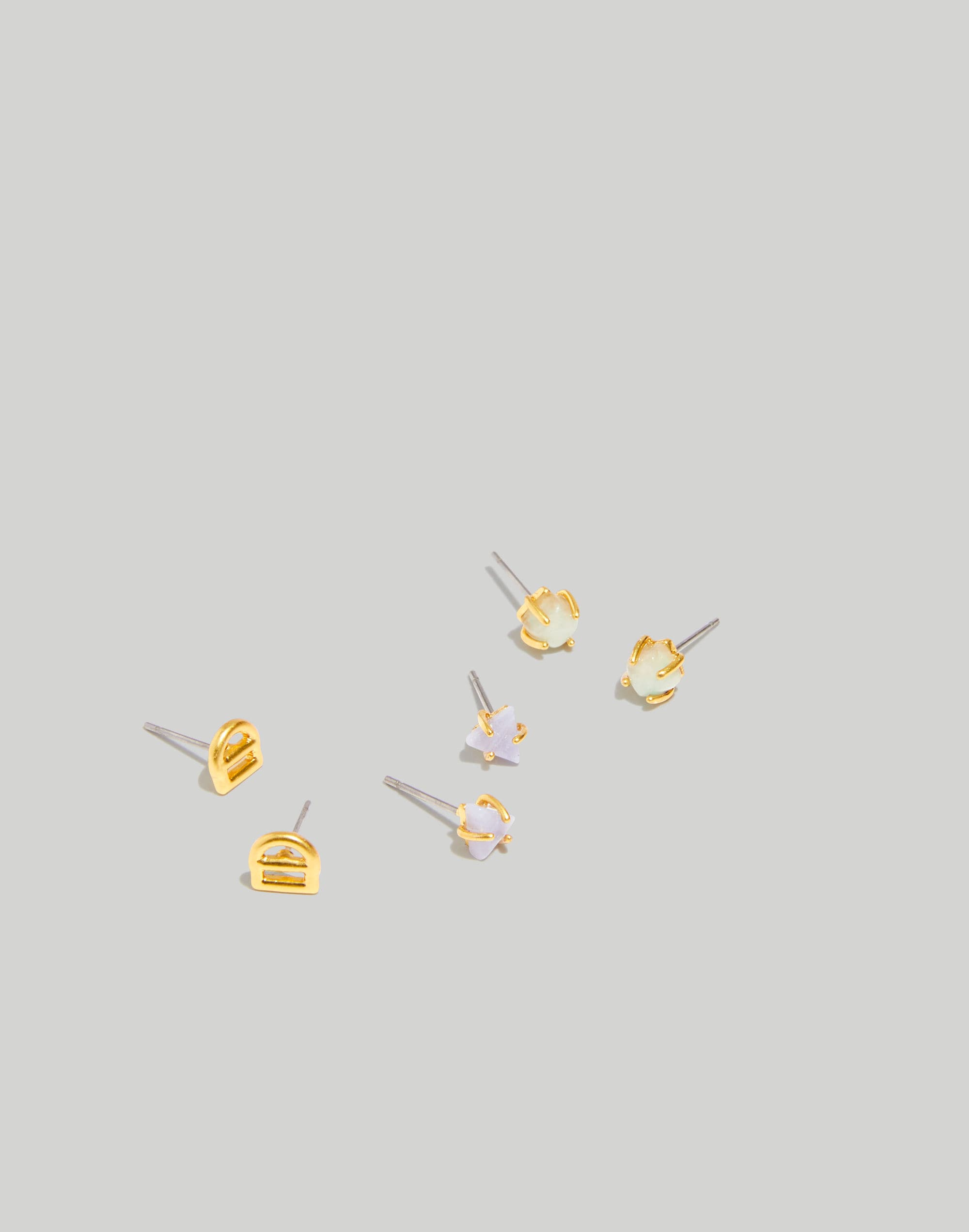 Stone Collection Three-Piece Stud Earring Set