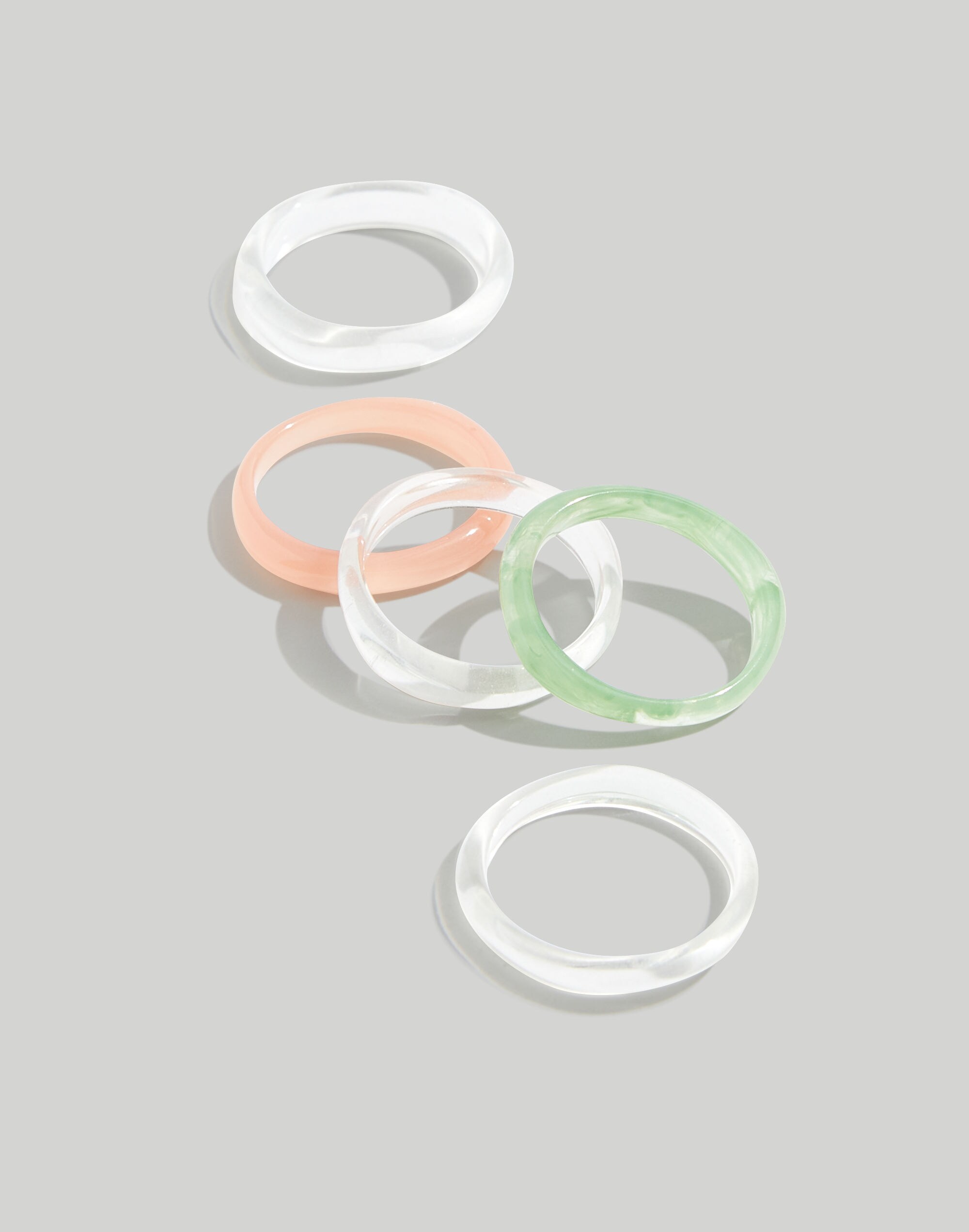 Five-Piece Resin Stacking Ring Set