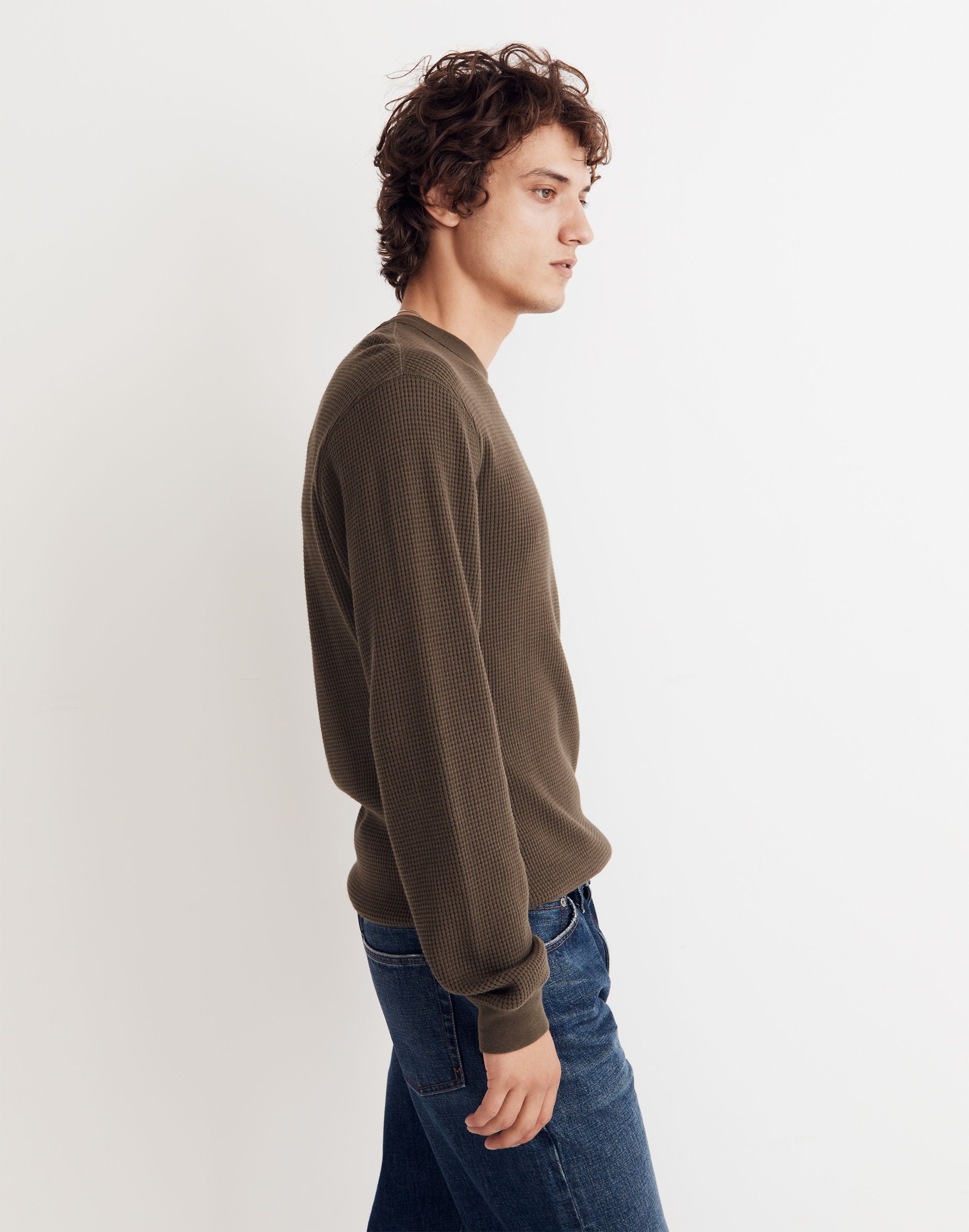 Waffle-Knit Sweatshirt