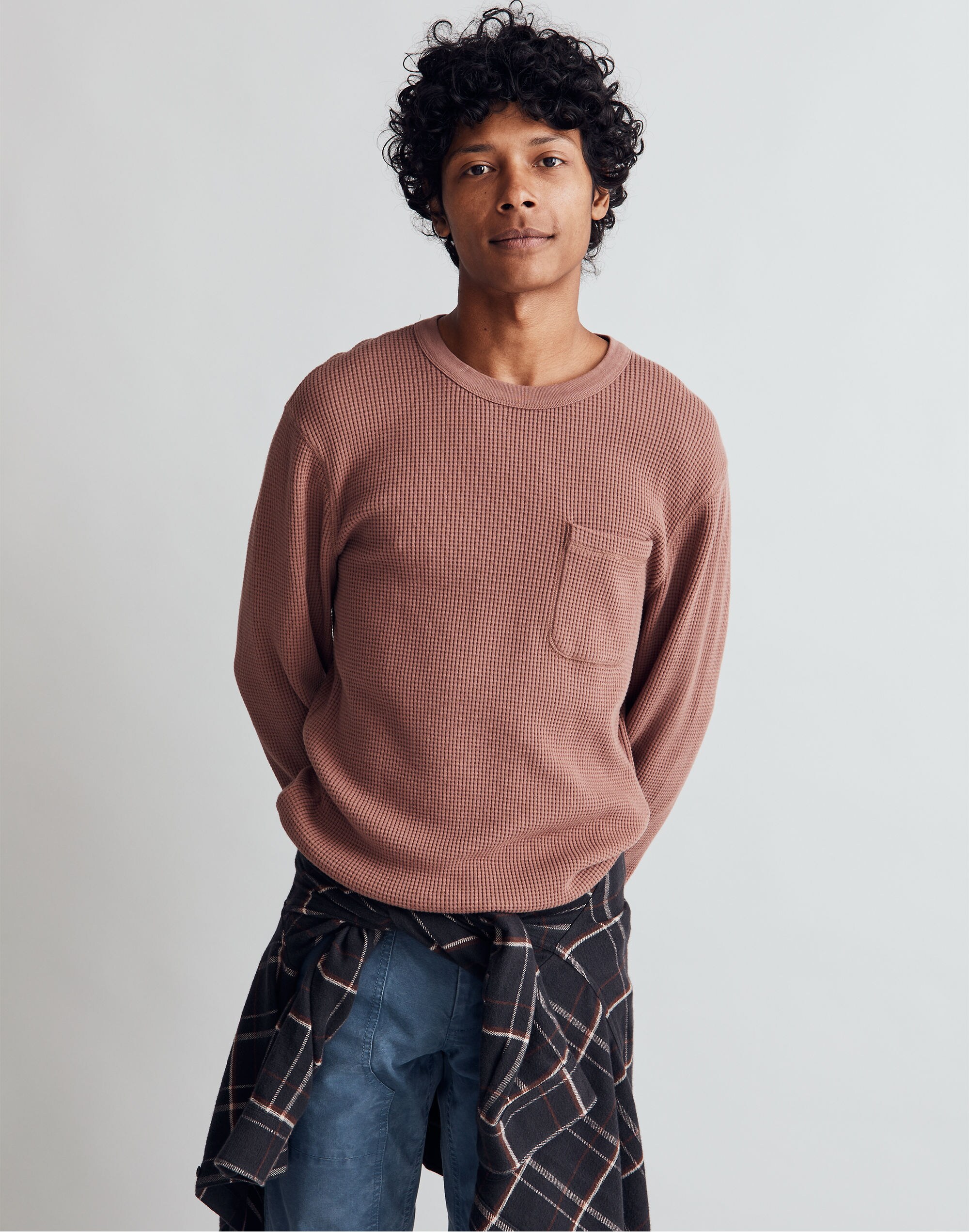 Waffle-Knit Sweatshirt