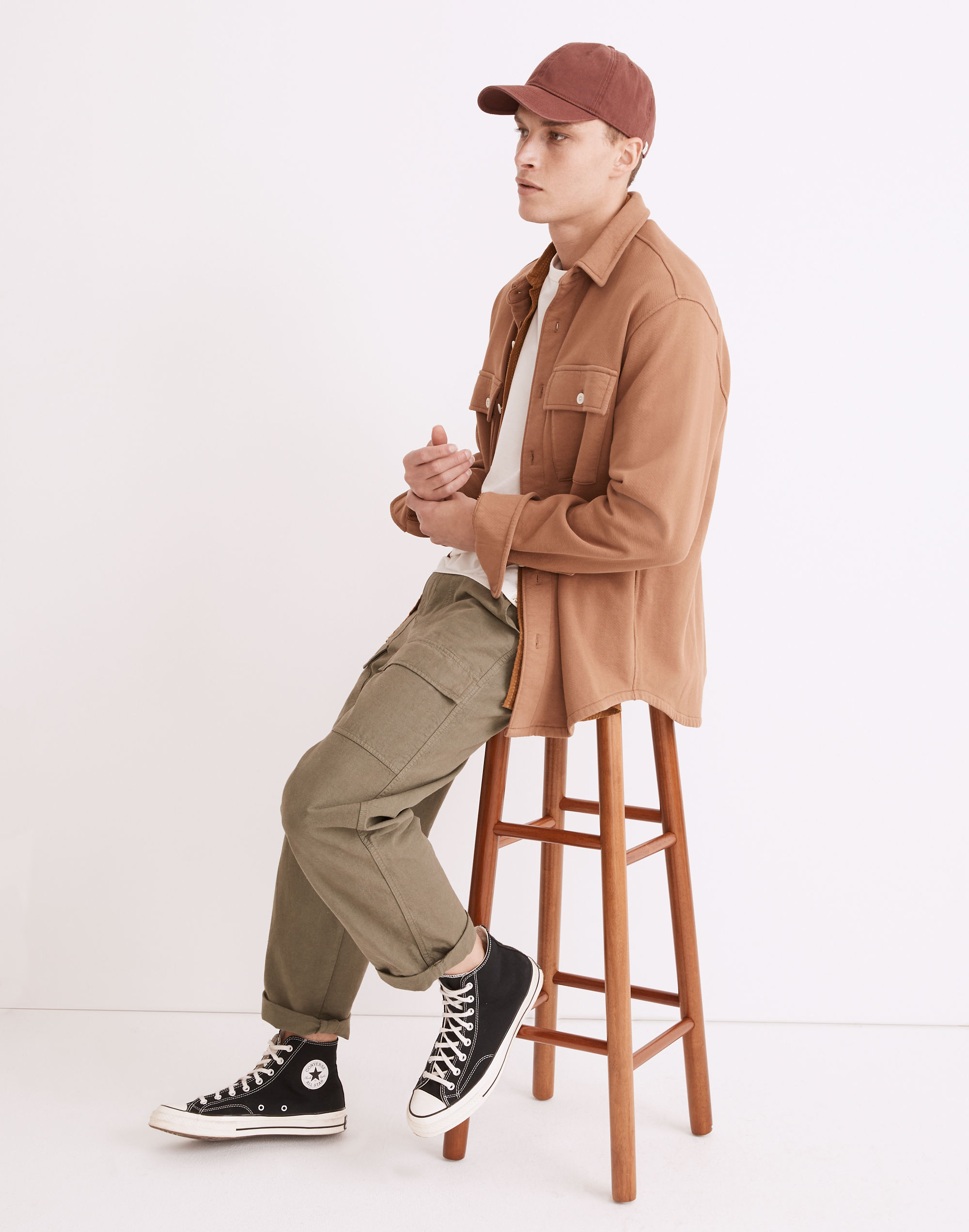 Garment-Dyed Loop Terry Shirt-Jacket