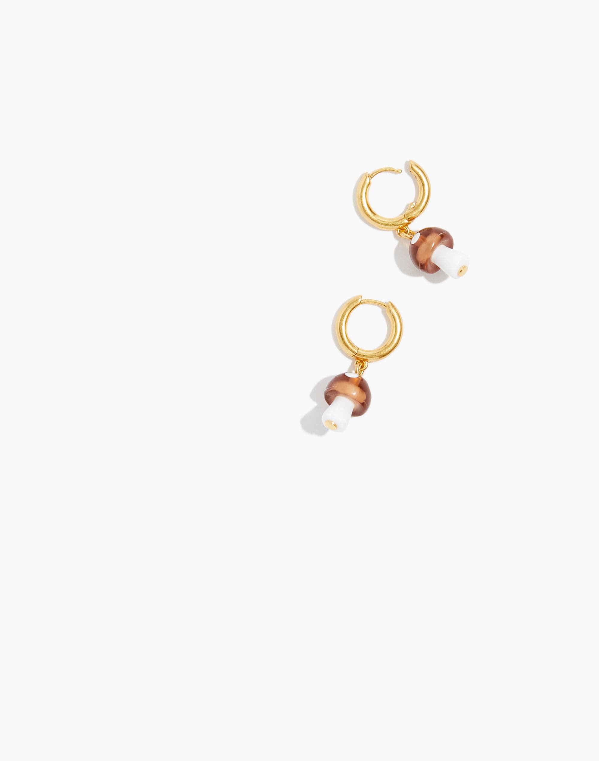Mushroom Charm Huggie Hoop Earrings