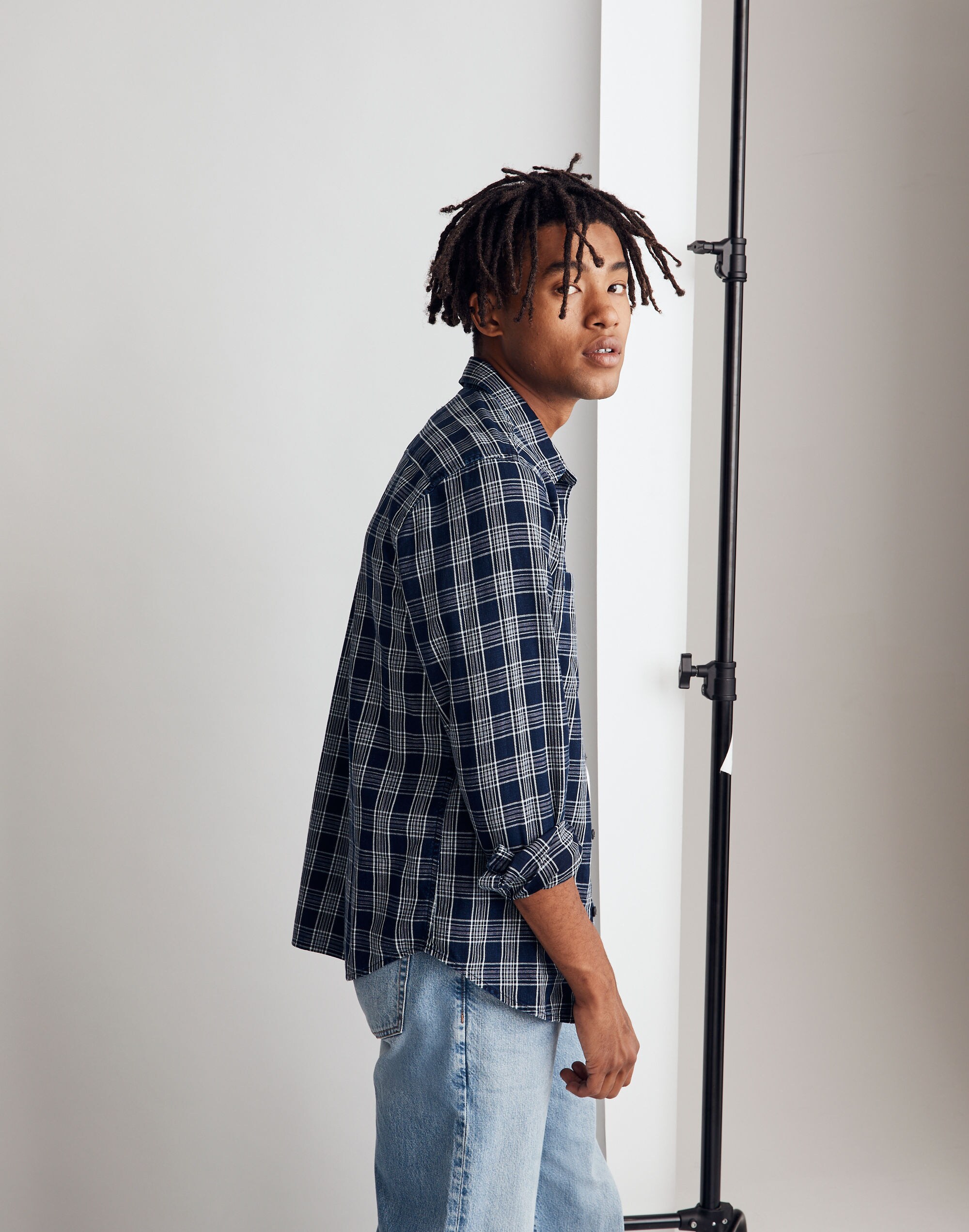 Perfect Long-Sleeve Shirt in Hopson Plaid