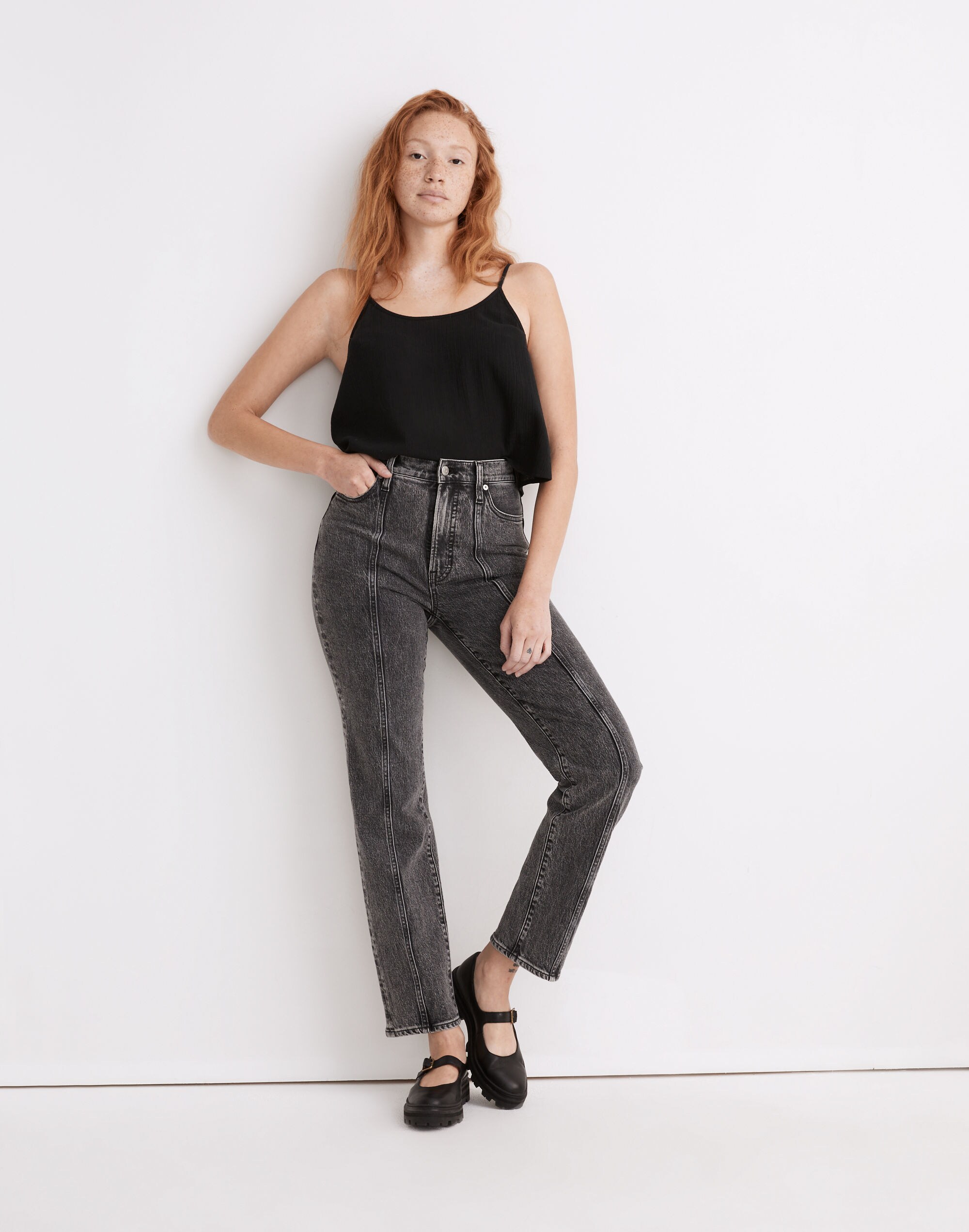 The Tall Perfect Vintage Straight Jean in Meaford Wash: Seamed Edition