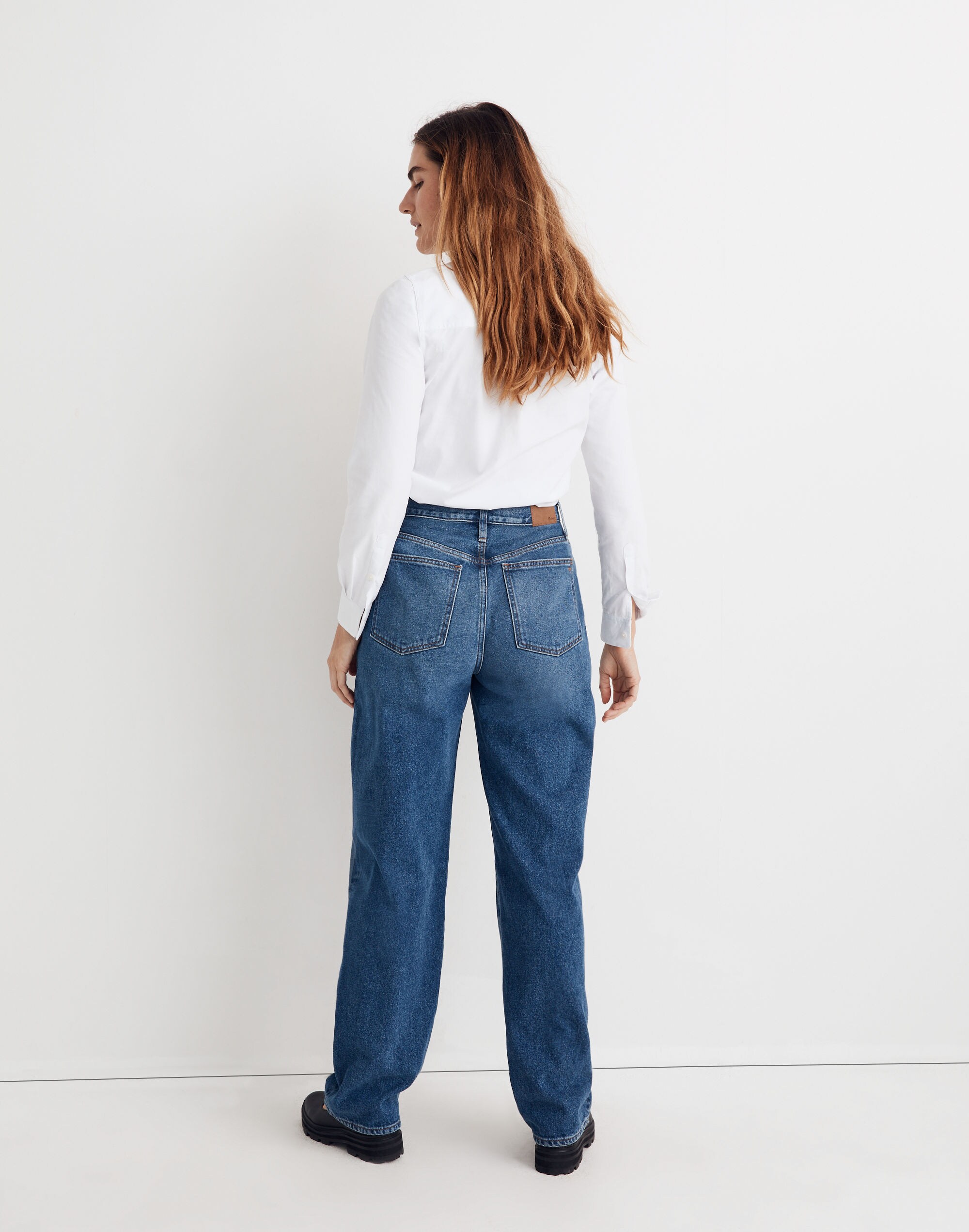 Petite Baggy Straight Jeans in Firthway Wash