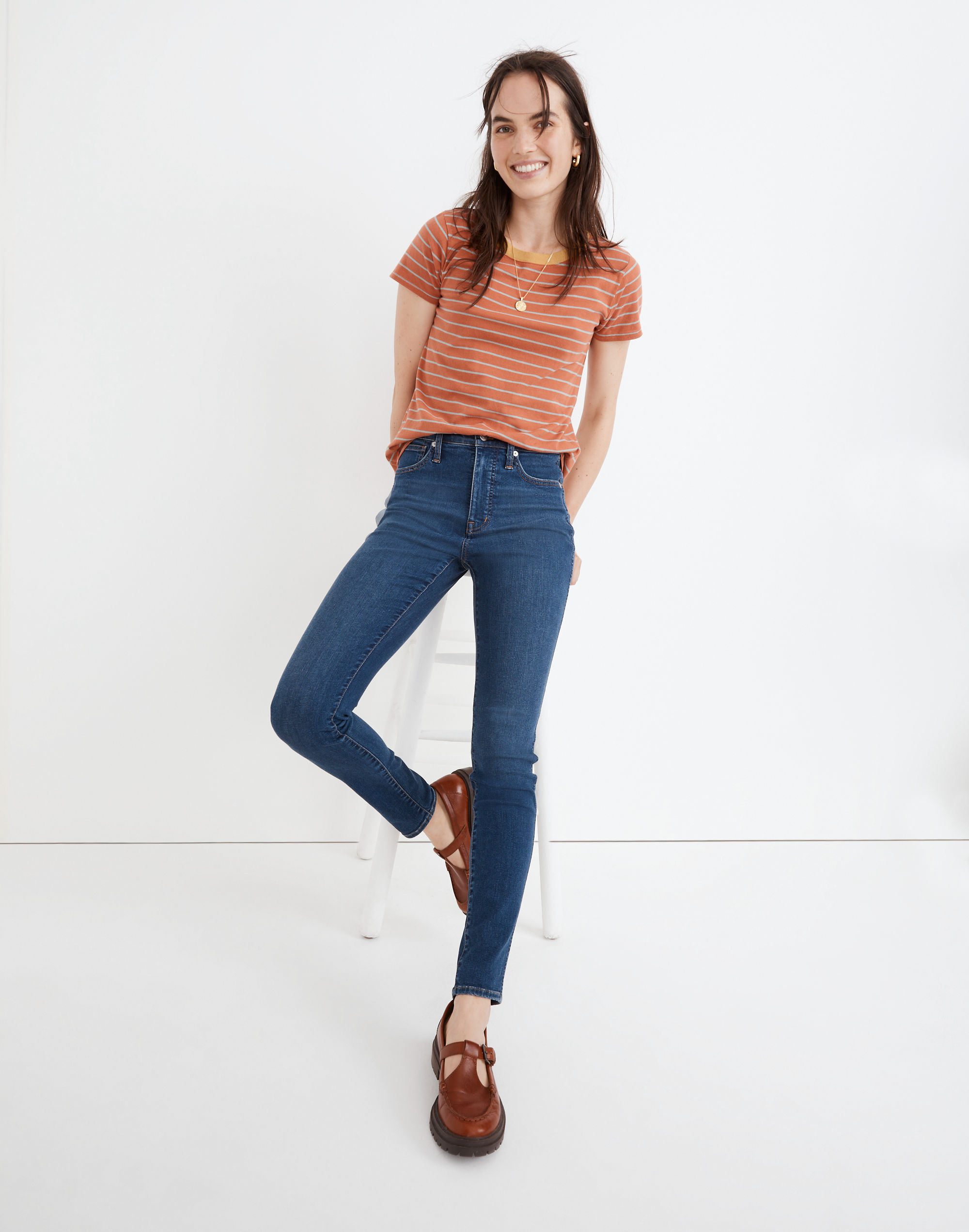"10"" High-Rise Skinny Jeans in Coronet Wash"