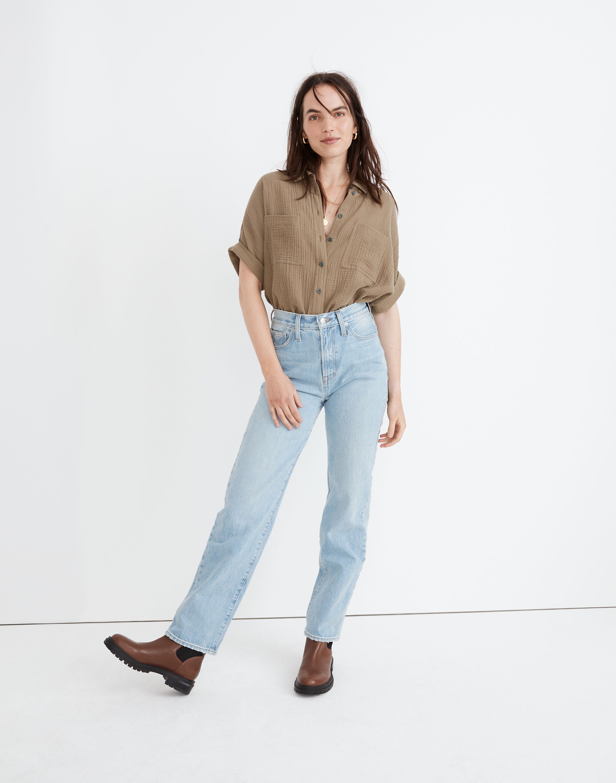 The Perfect Vintage Straight Jean in Springwood Wash