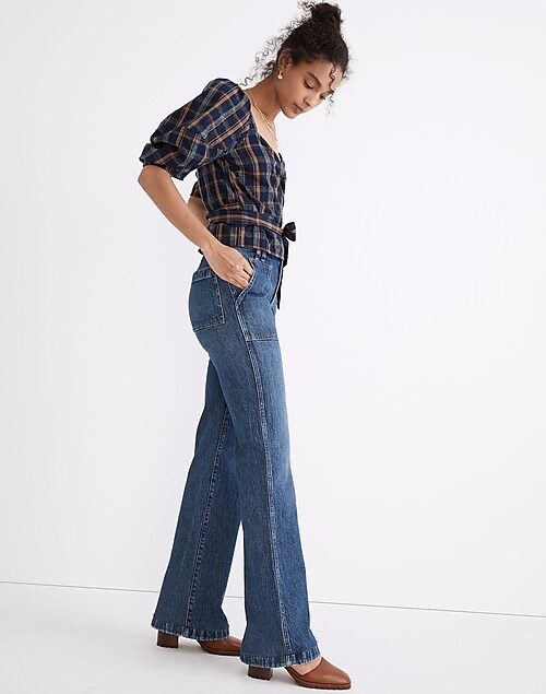 11" High-Rise Flare Jeans in Whitethorn Wash: Workwear