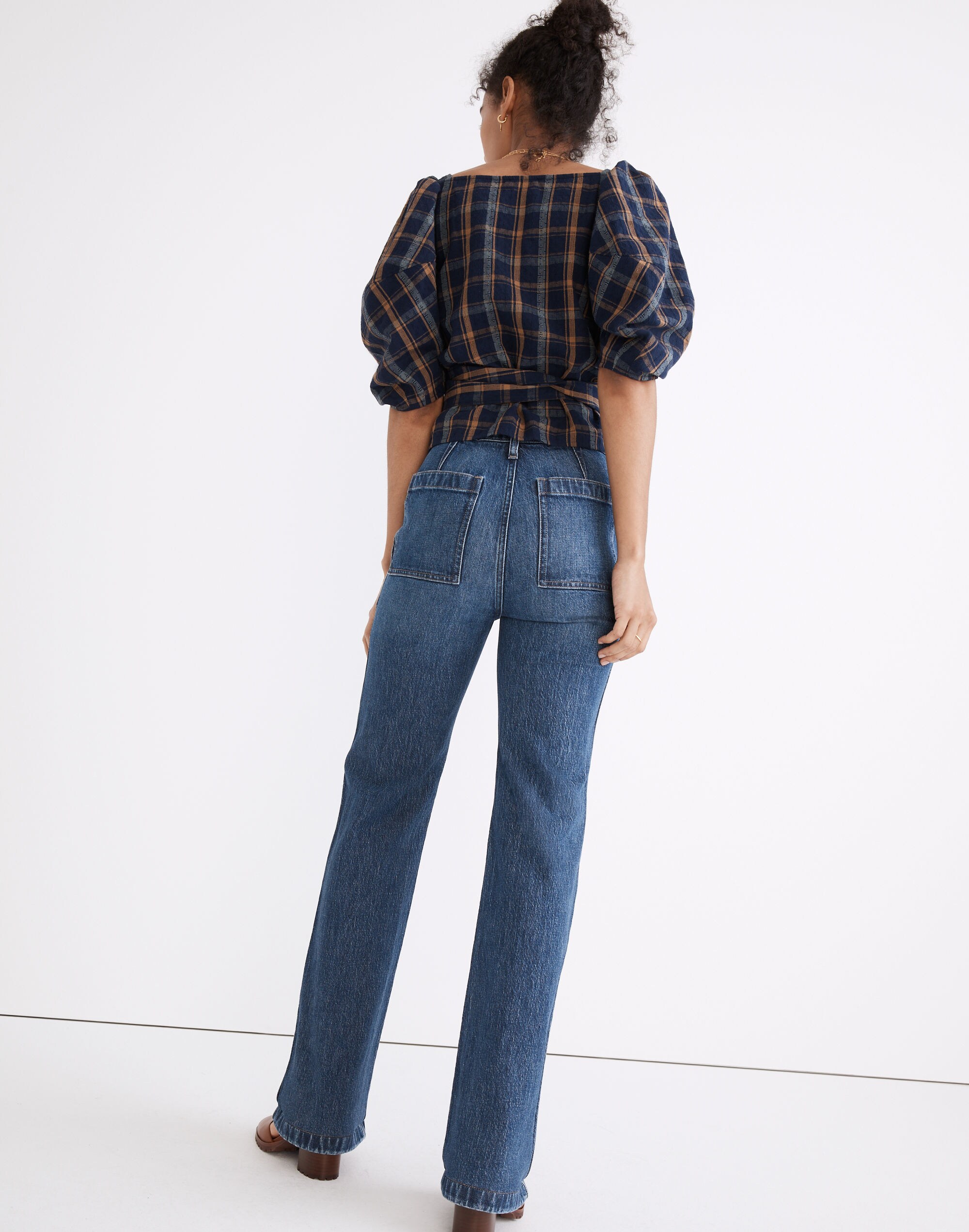 11" High-Rise Flare Jeans in Whitethorn Wash: Workwear Edition