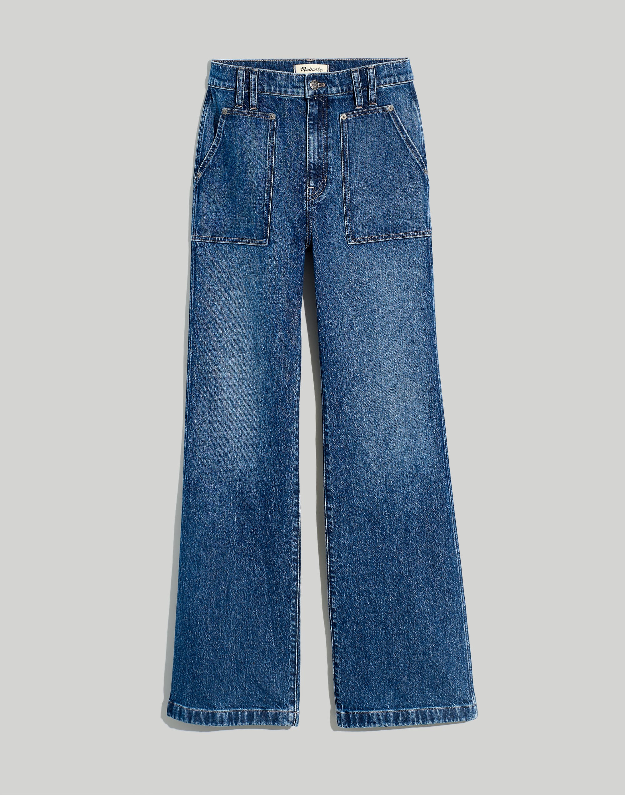 11" High-Rise Flare Jeans in Whitethorn Wash: Workwear Edition