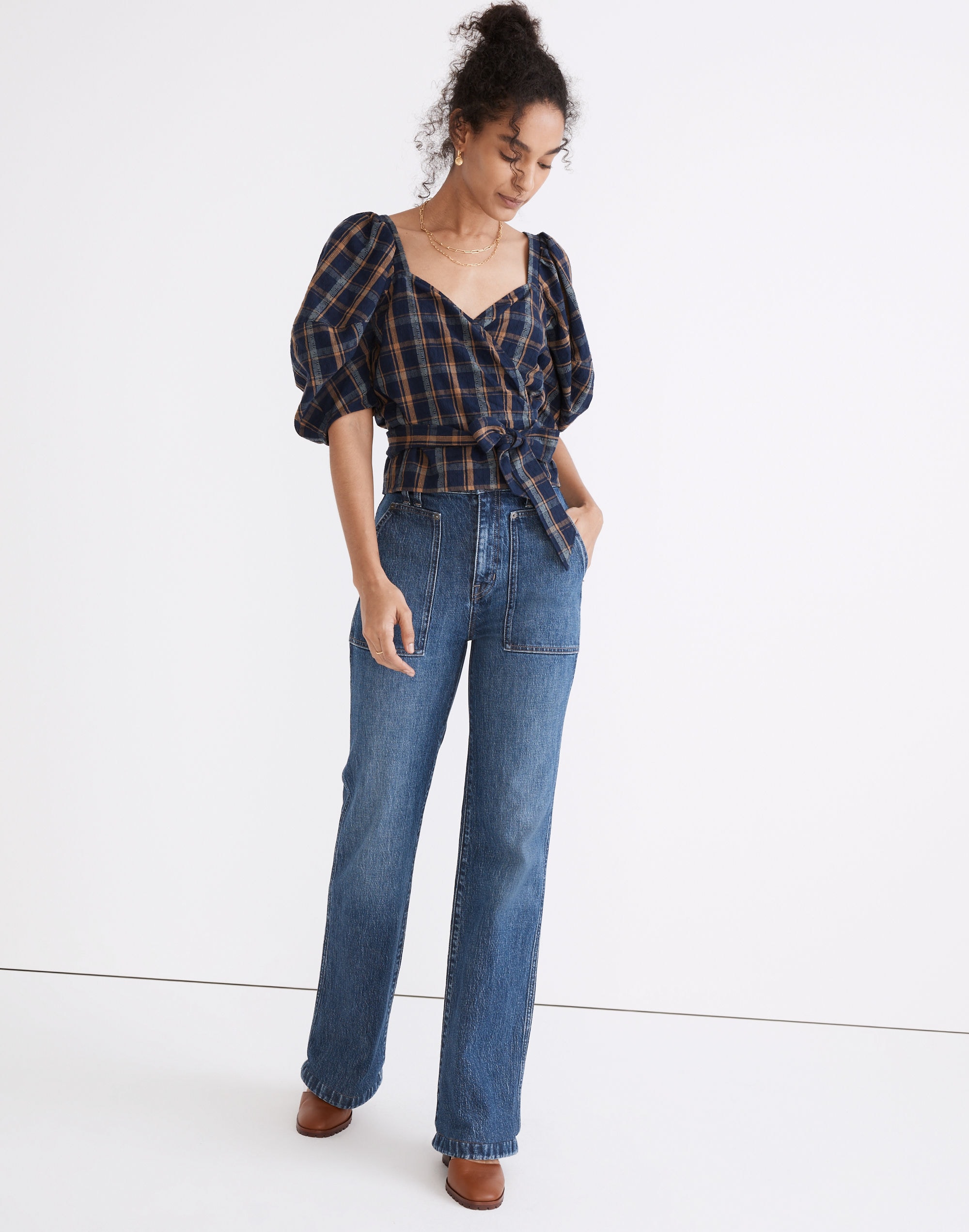 11" High-Rise Flare Jeans in Whitethorn Wash: Workwear Edition