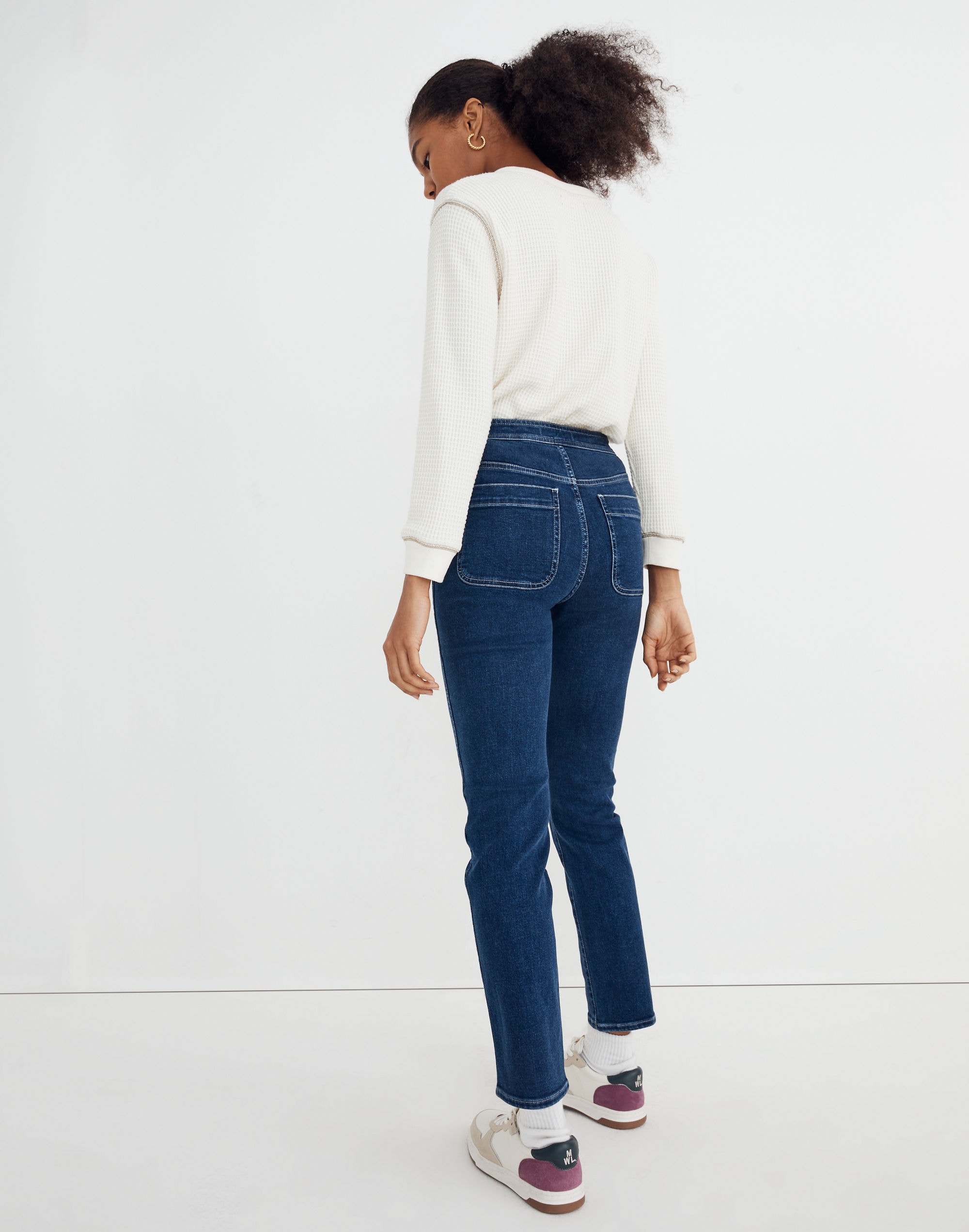 High-Rise Slim Straight Jeans in Bryston Wash: Workwear Edition