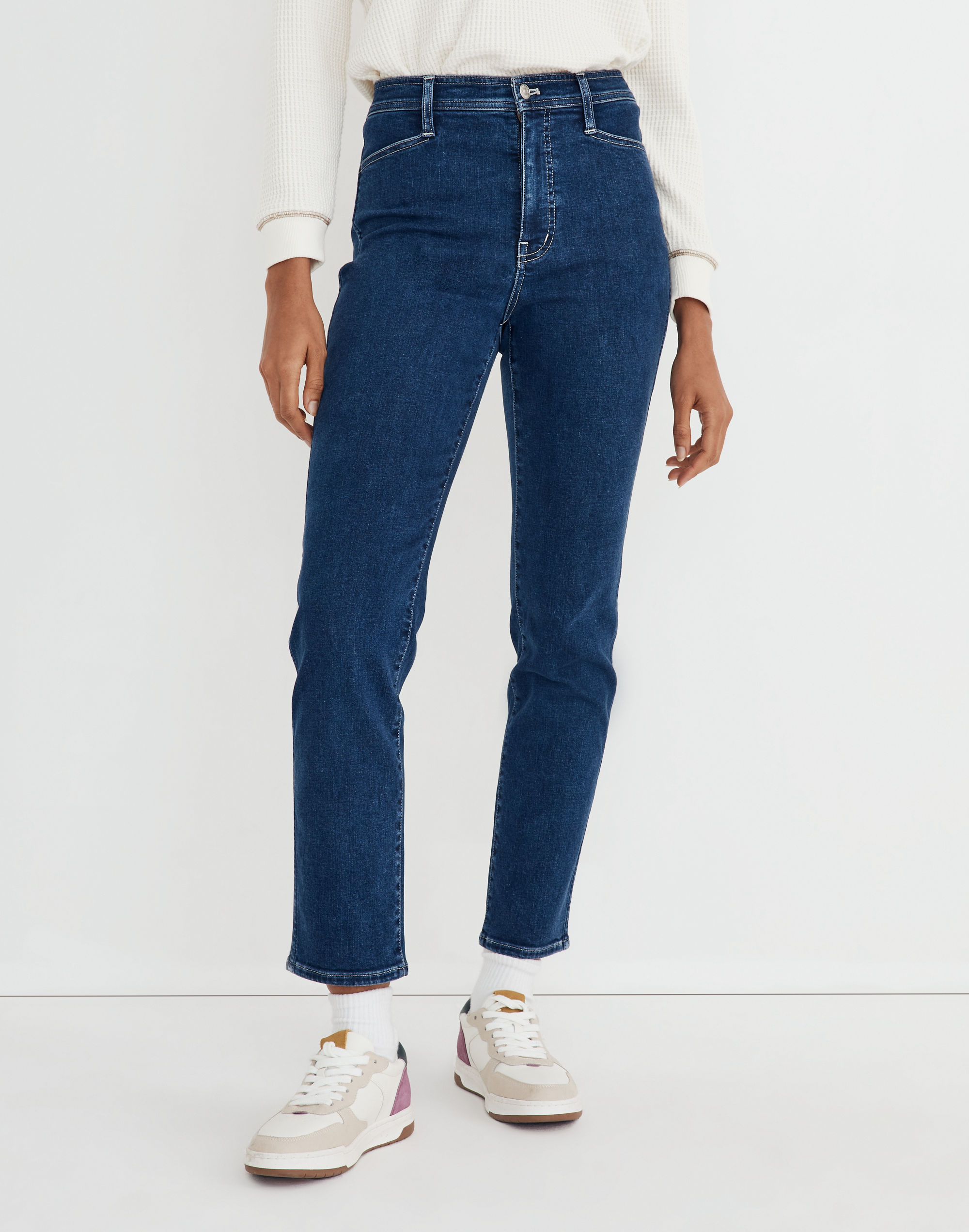 High-Rise Slim Straight Jeans in Bryston Wash: Workwear Edition