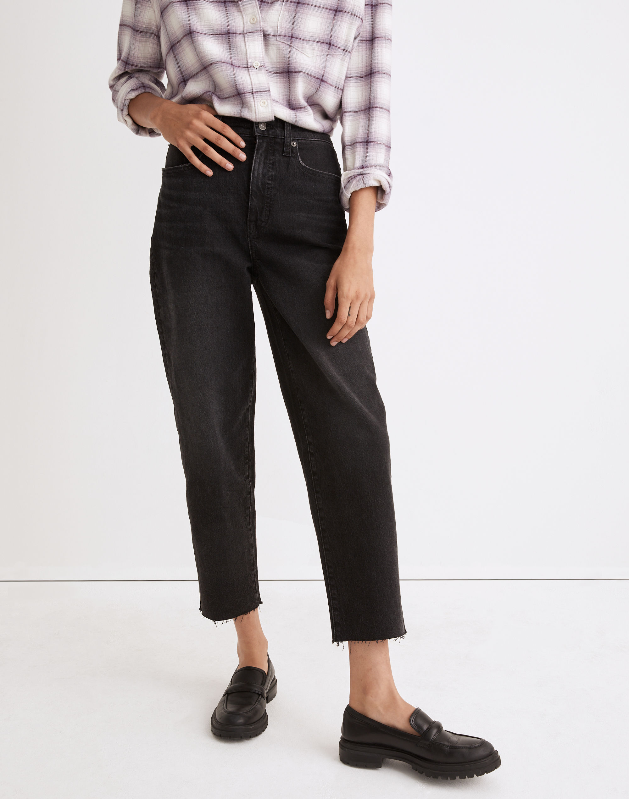 Petite Balloon Jeans in Biscayne Wash: Raw-Hem Edition