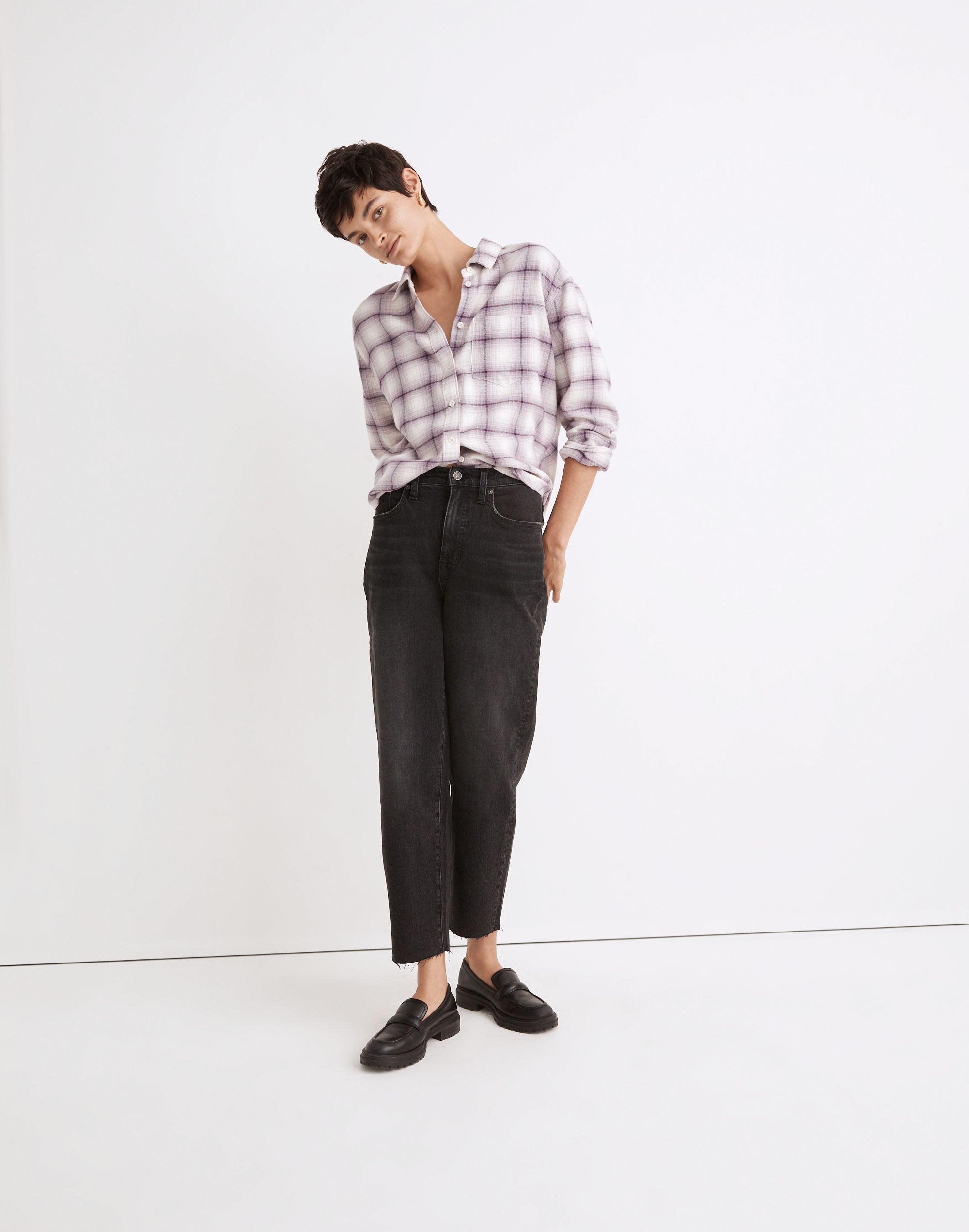 balloon jeans in biscayne wash: raw-hem edition