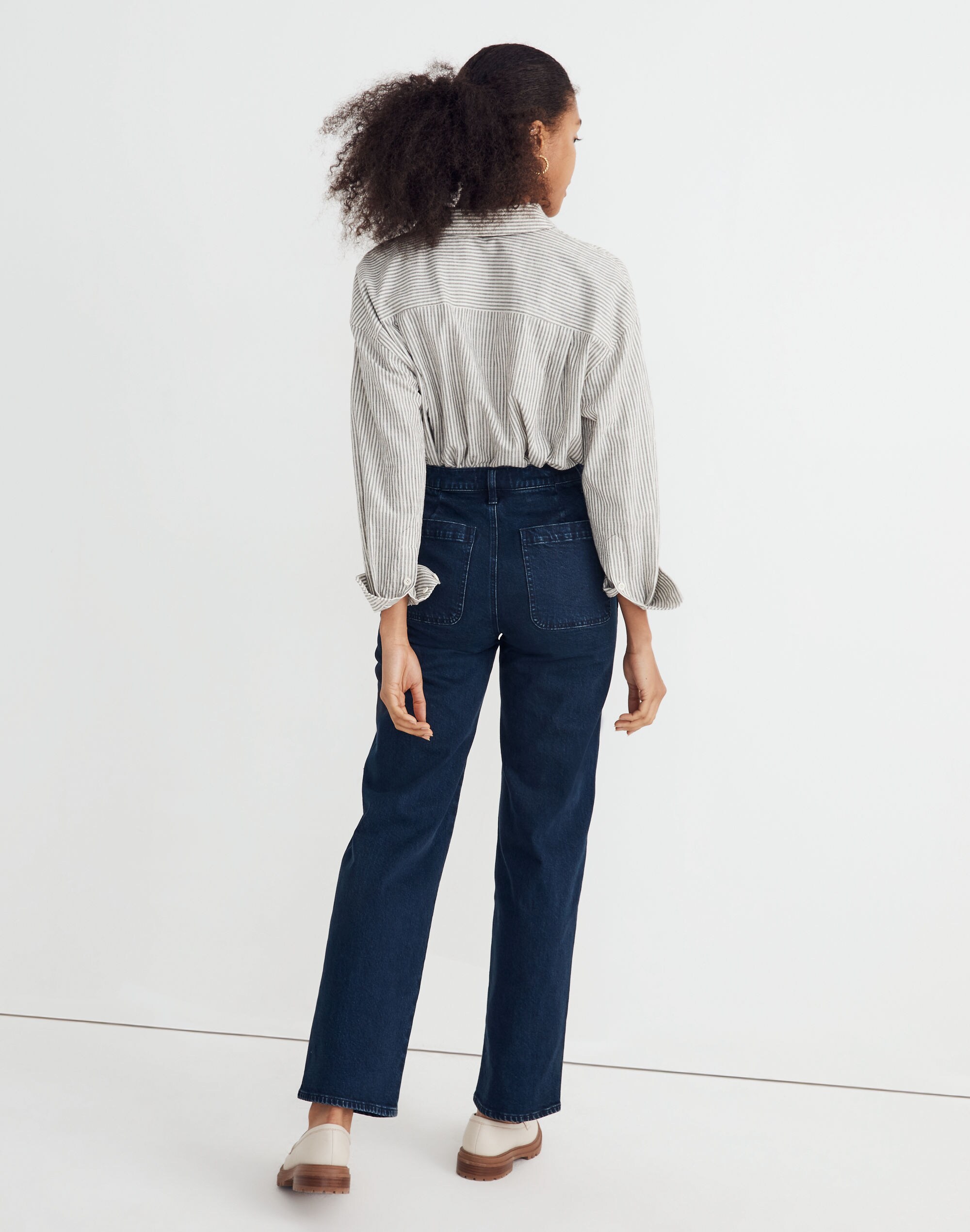 Vintage Wash Wide Leg Jeans