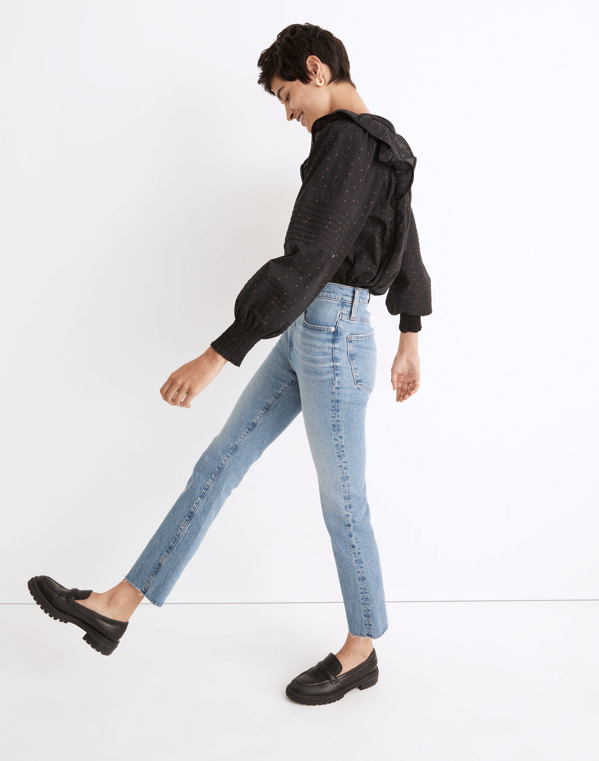 Cali Demi-Boot Jeans in Enmore Wash: Raw-Hem Edition