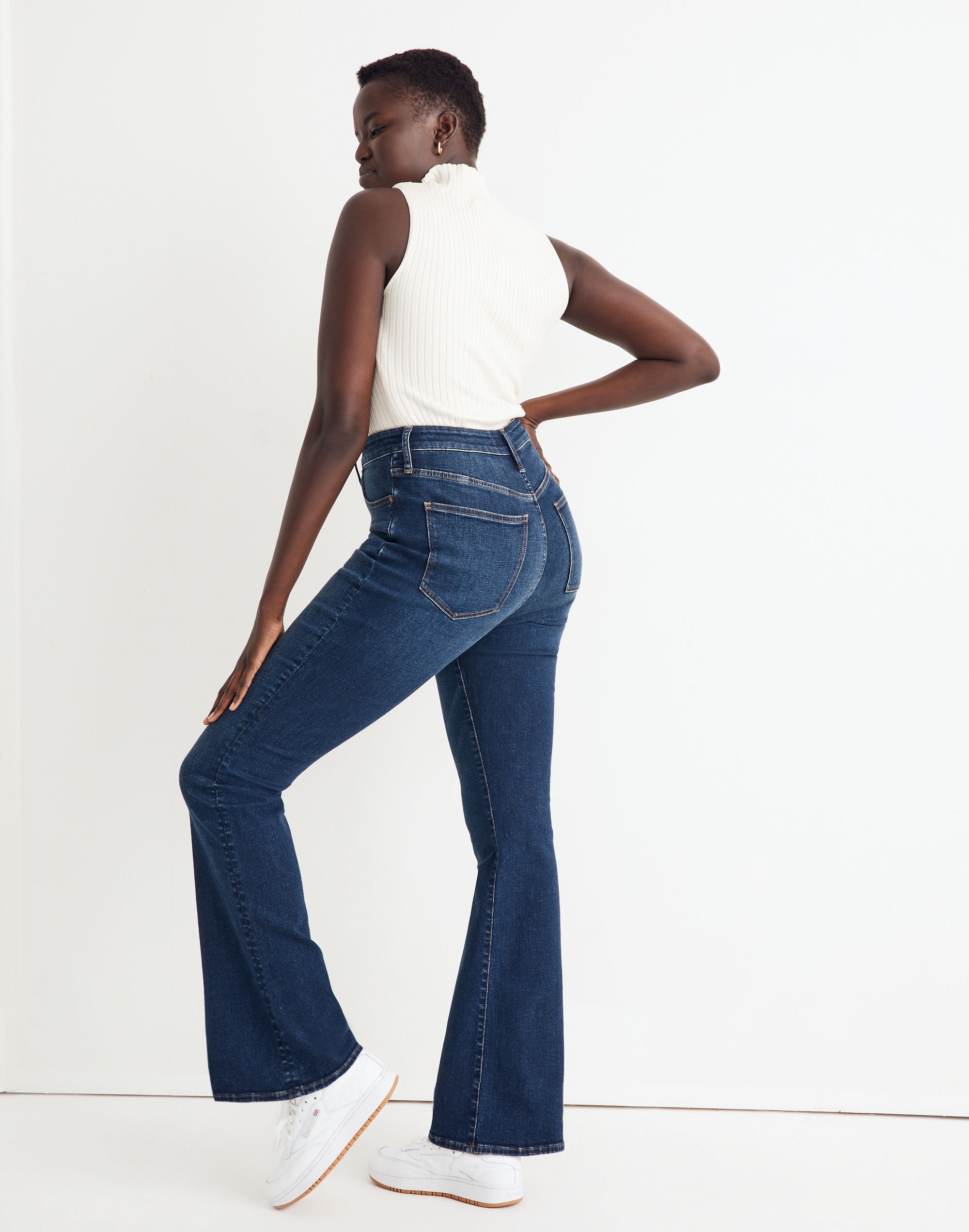 Petite Curvy Skinny Flare Jeans in Colleton Wash