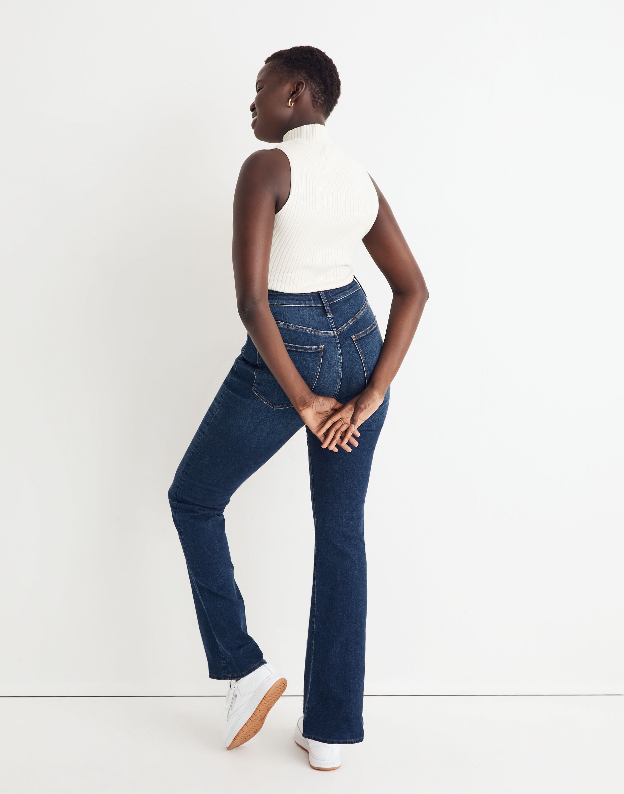 Petite Curvy Skinny Flare Jeans in Colleton Wash