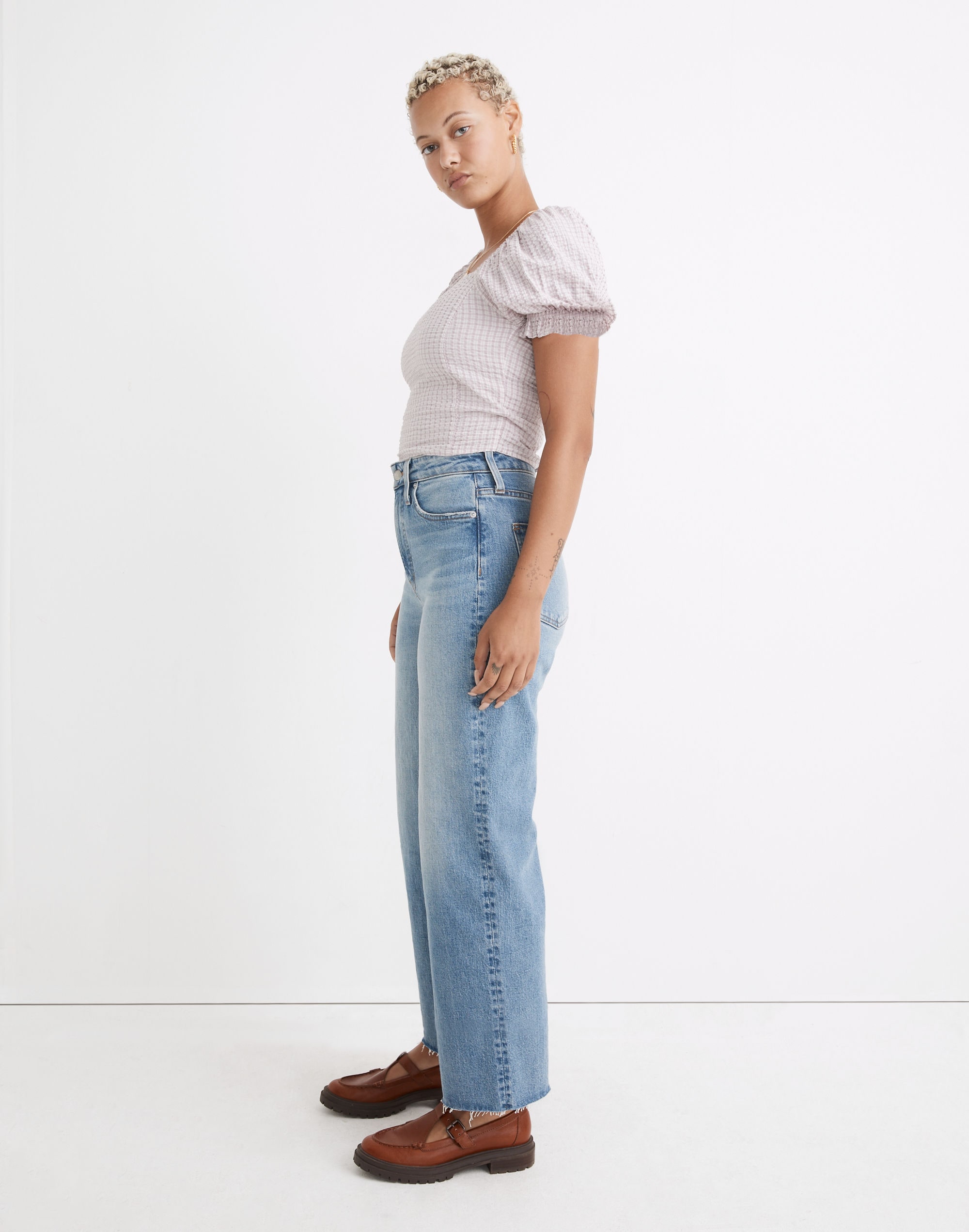 The Curvy Perfect Vintage Wide-Leg Crop Jean in Catlin Wash
