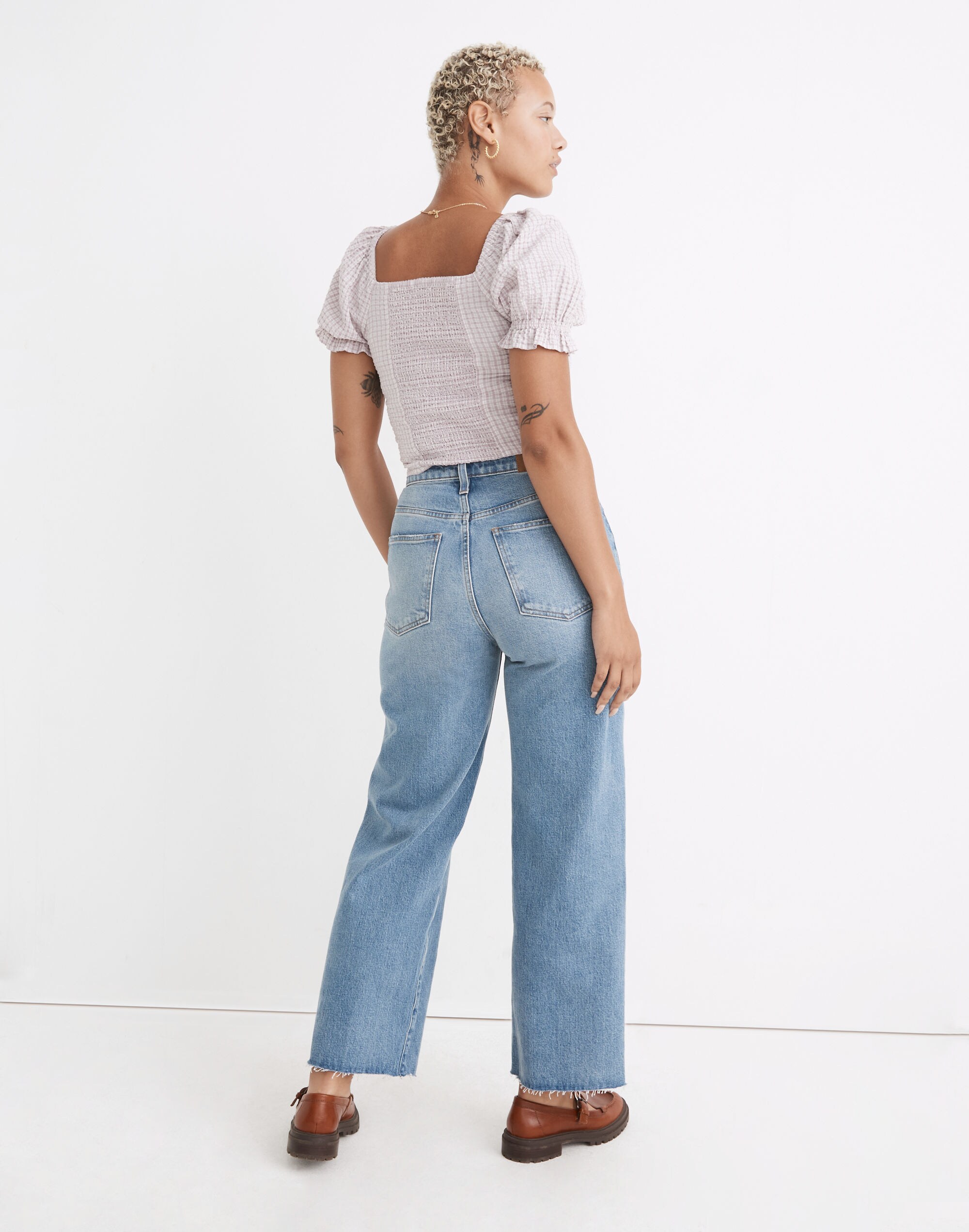 The Tall Curvy Perfect Vintage Wide-Leg Crop Jean in Catlin Wash