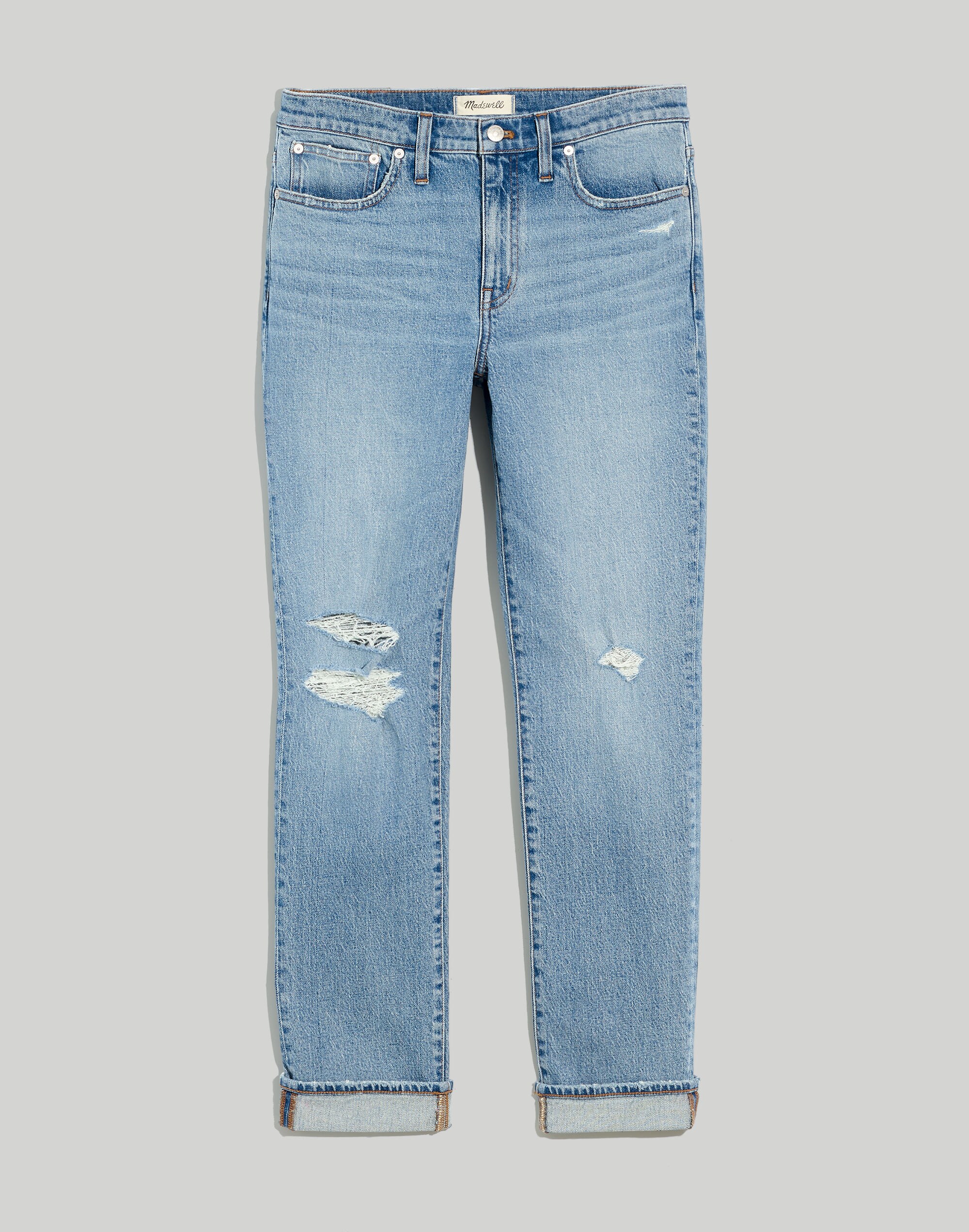 The High-Rise Slim Boyjean in Birchwood Wash