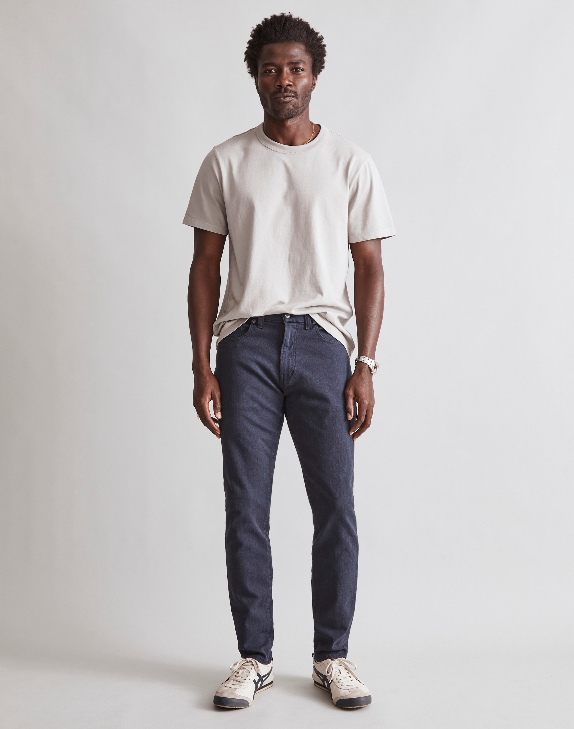 Garment-Dyed Athletic Slim Jeans