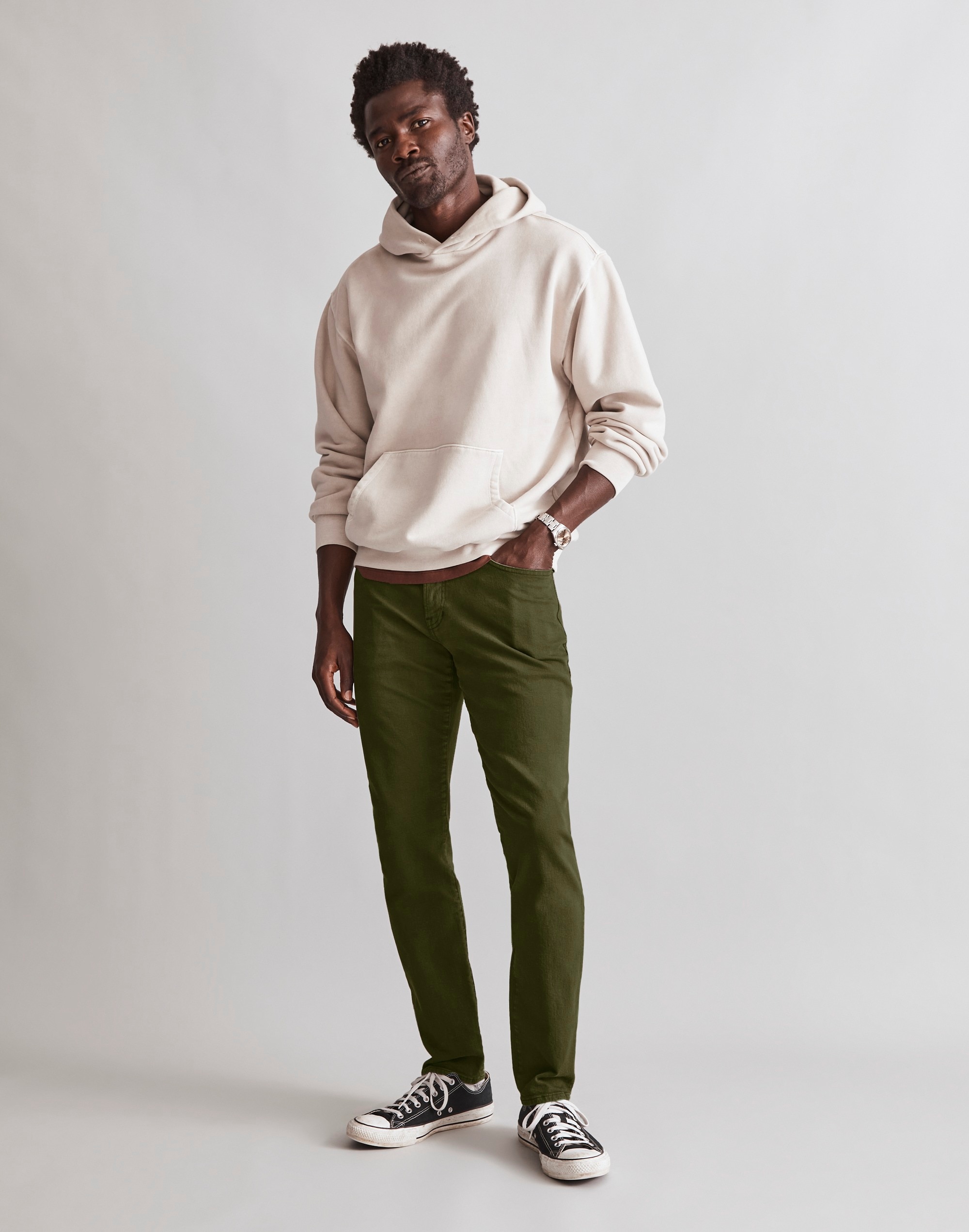 Garment-Dyed Athletic Slim Jeans