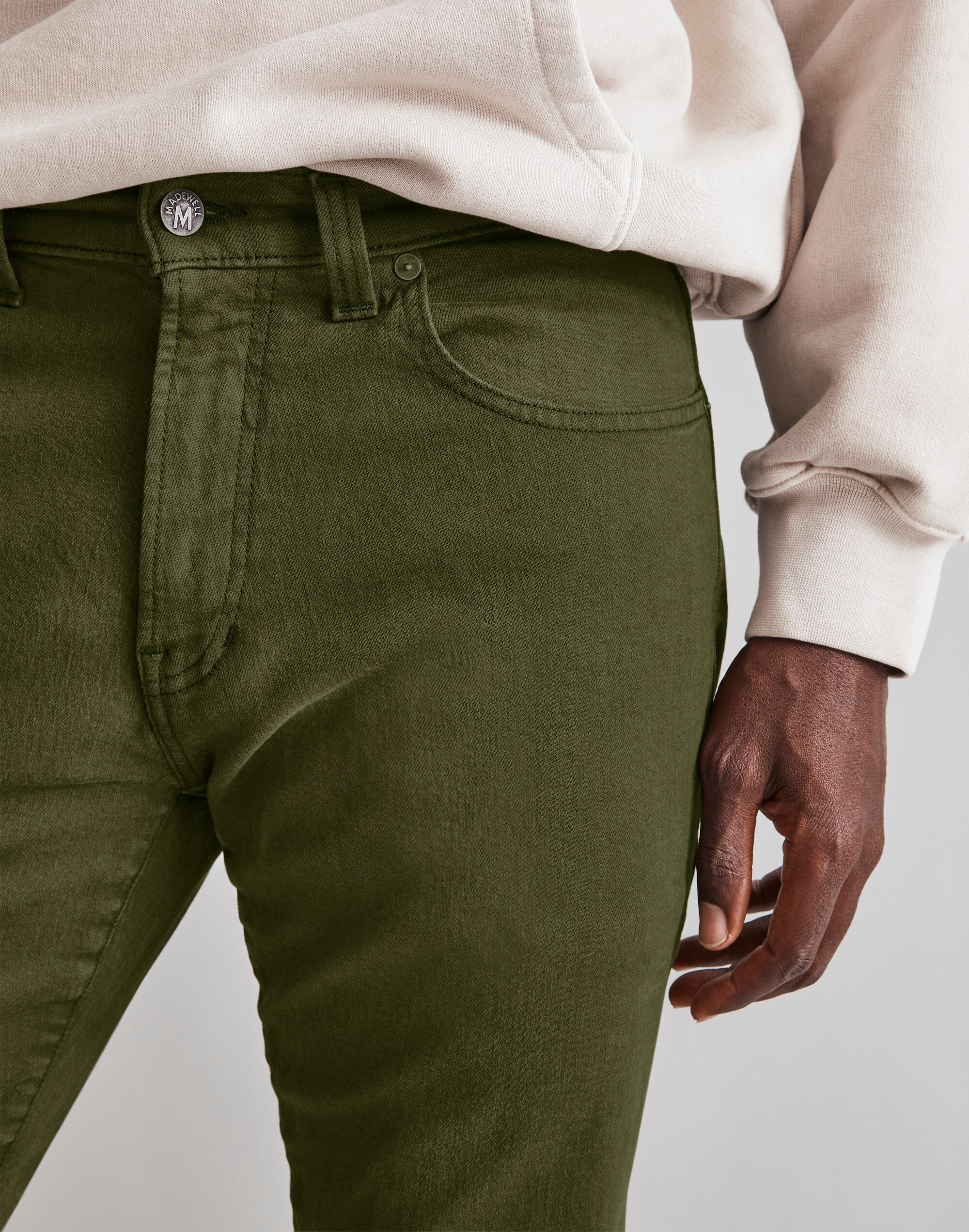 Garment-Dyed Athletic Slim Jeans