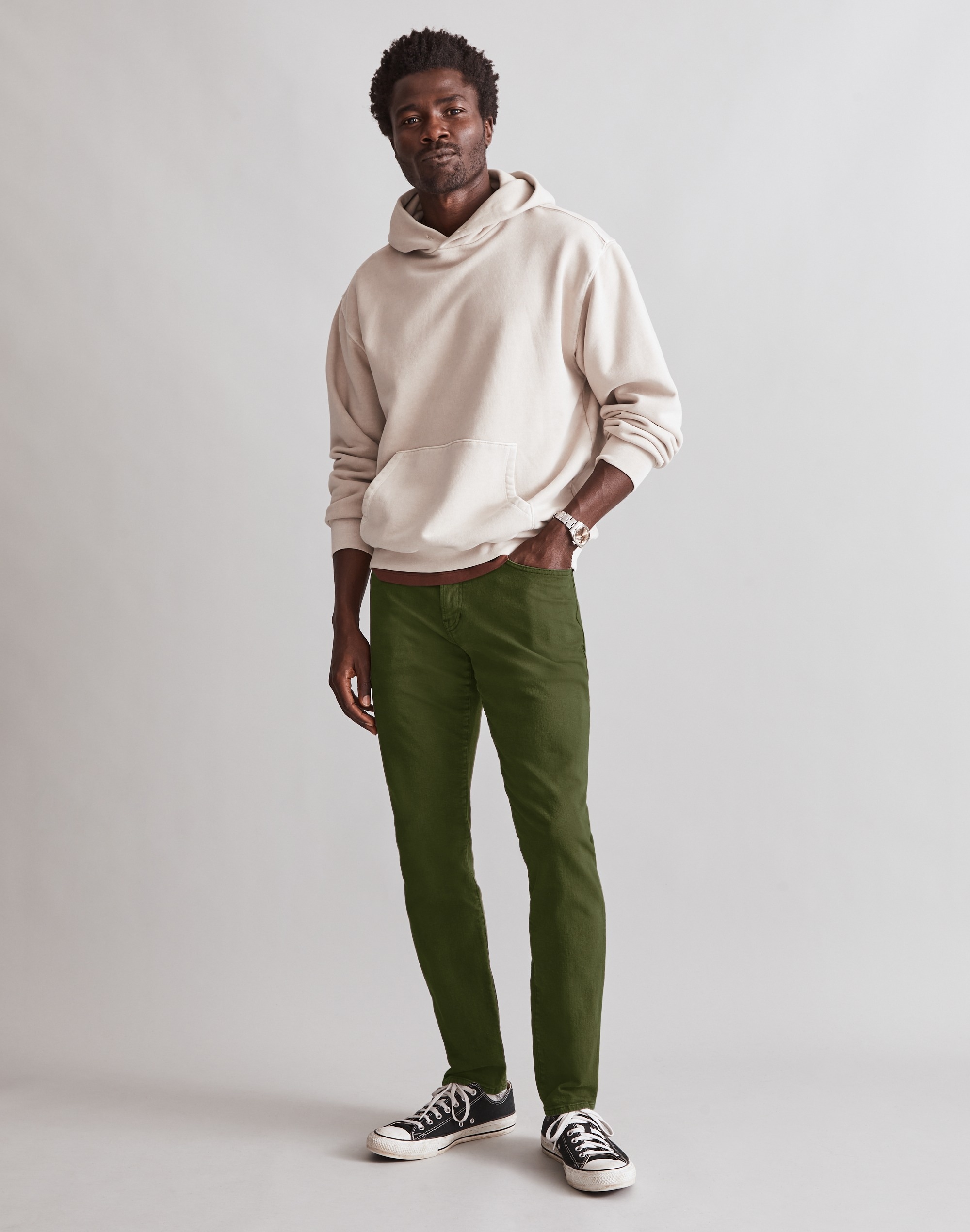 Garment-Dyed Athletic Slim Jeans