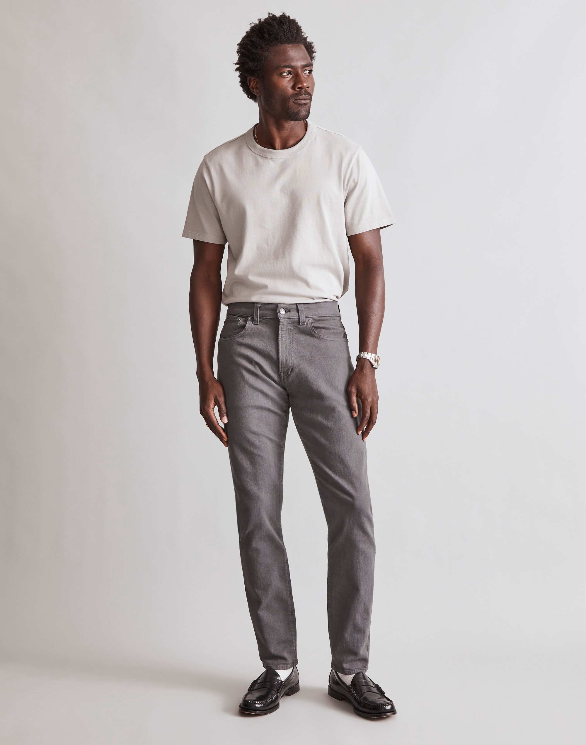 Garment-Dyed Athletic Slim Jeans