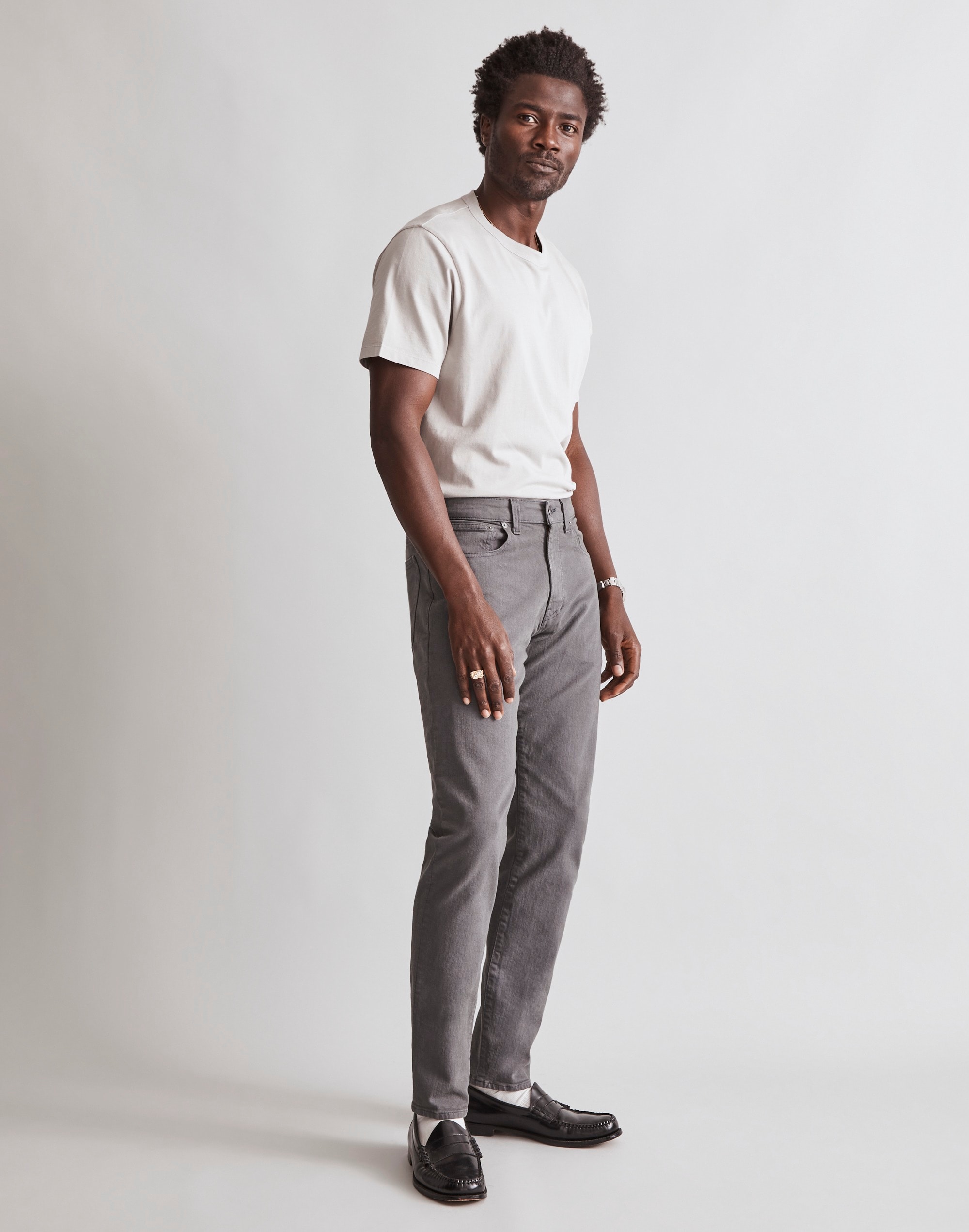 Garment-Dyed Athletic Slim Jeans